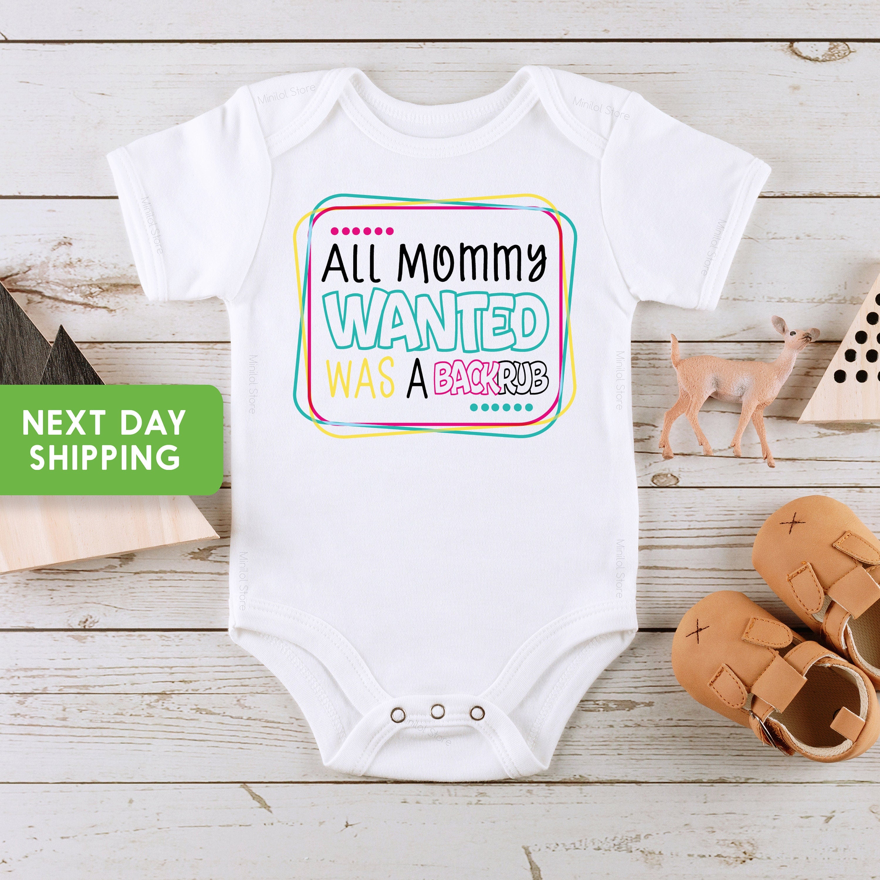 Pregnancy Announcement Onesie®, All Mommy Wanted Was A Backrub Onesie®, Funny Mommy Onesie®