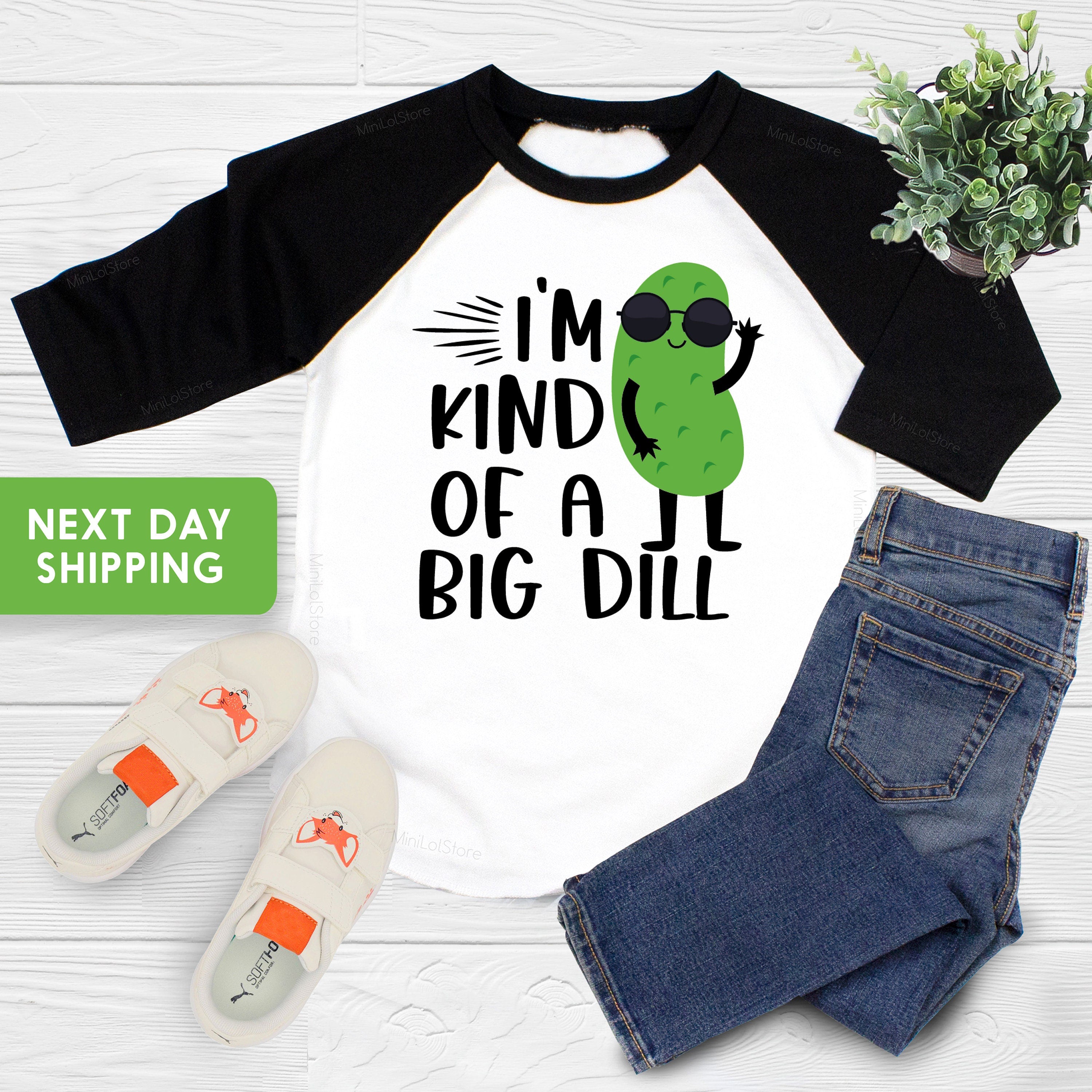 I'm Kind Of A Big Dill Shirt, Cute Toddler Shirt, Food Pun Kids Tee, Cute Pickle Kids Shirt
