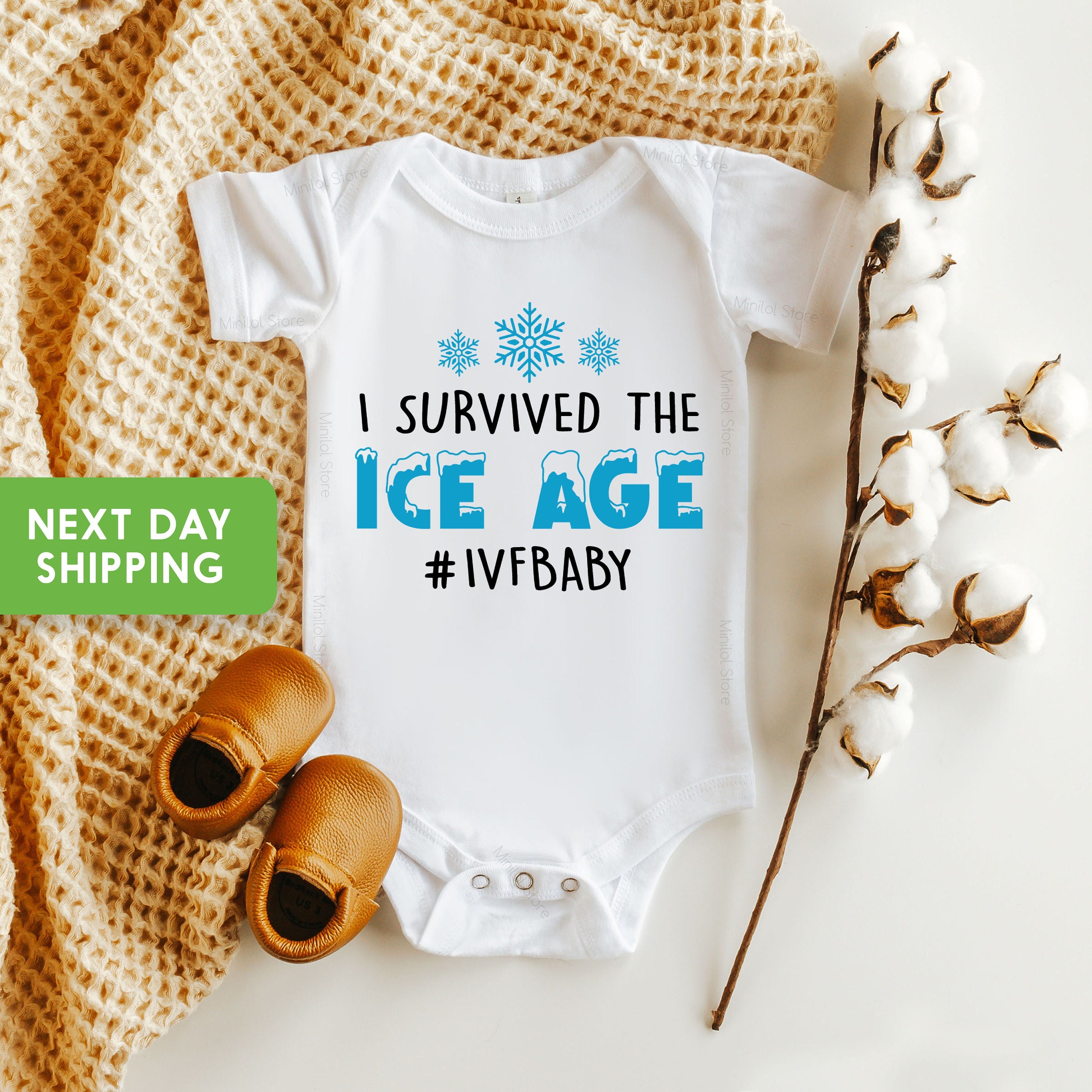 IVF OnesieĀ®, I Survived The Ice Age OnesieĀ®, Cute In Vitro Fertilization Baby OnesieĀ®