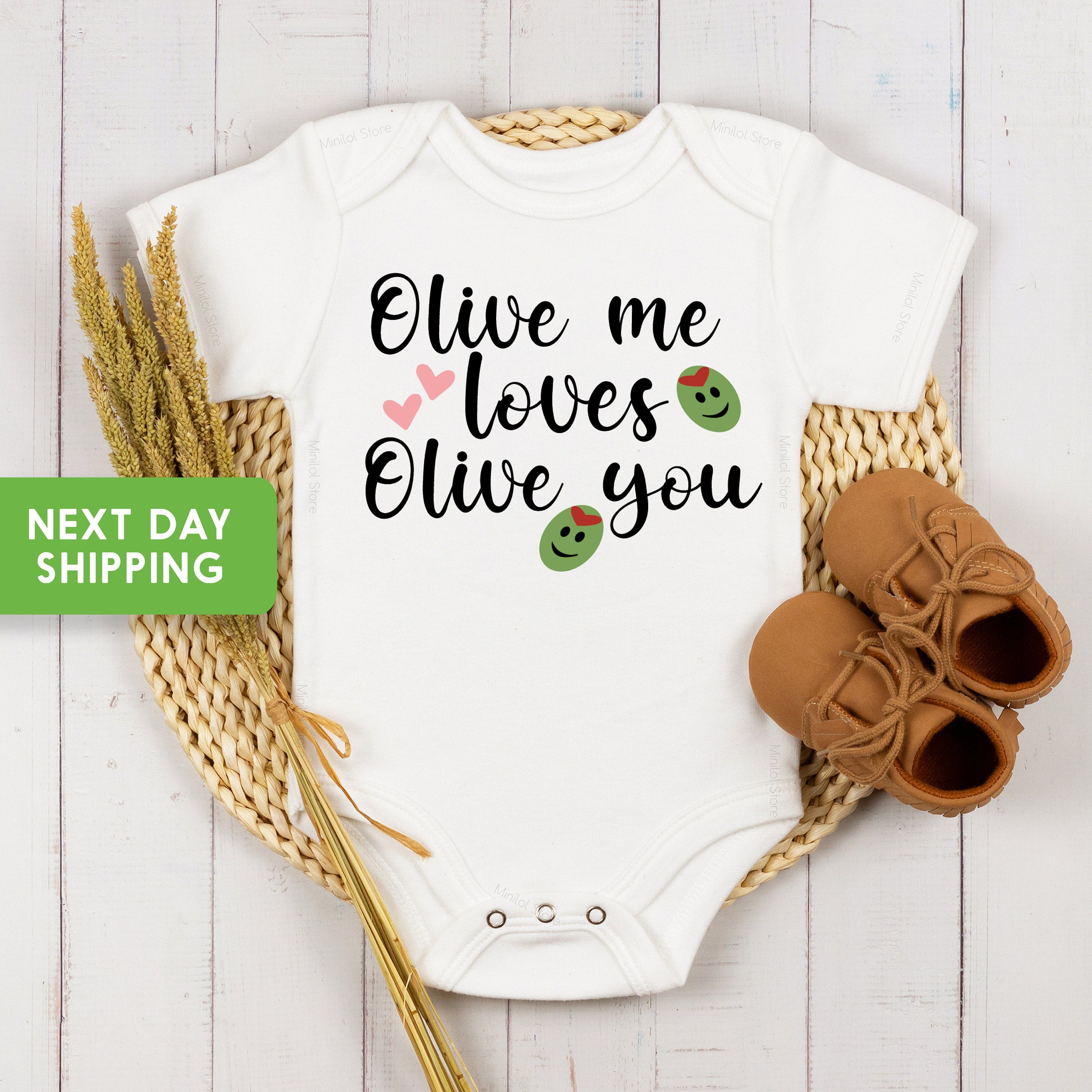 Olive Baby OnesieĀ®, Olive Me Love Olive You, Hipster Baby OnesieĀ®, Cute Baby OnesieĀ®, Funny Baby OnesieĀ®