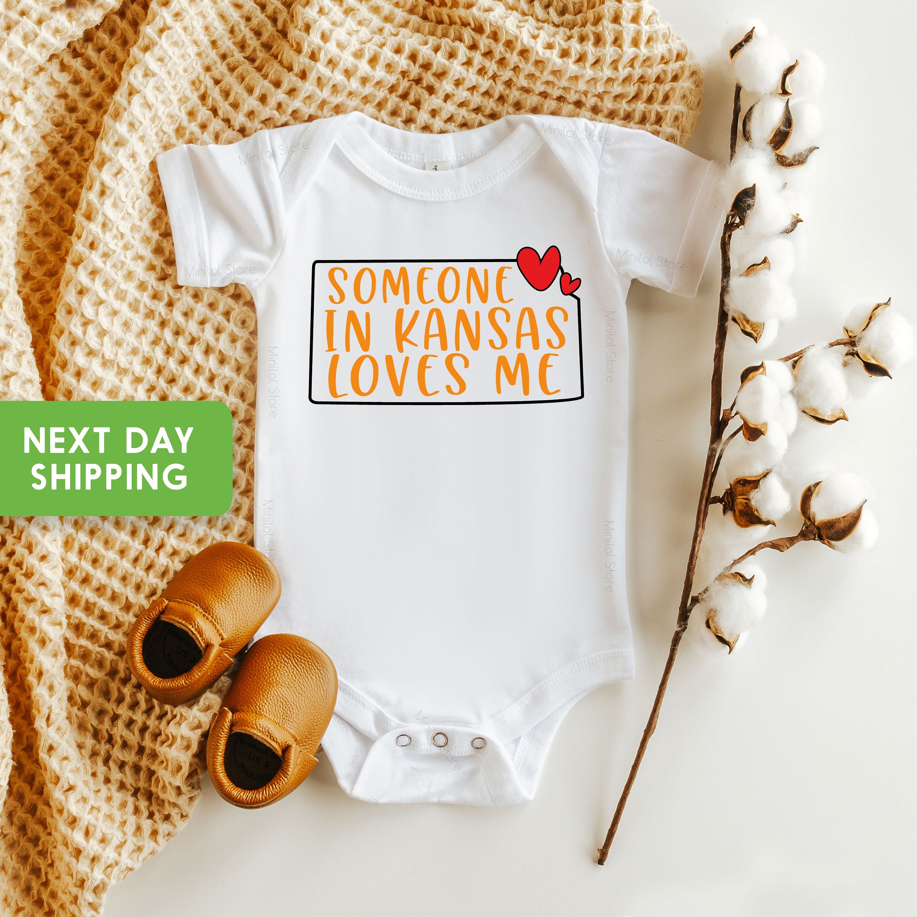 Someone In Kansas Loves Me Onesie®, Kansas Baby Onesie®, Loved Baby Onesie®, Kansas Themed Onesie®, State Baby Onesie®