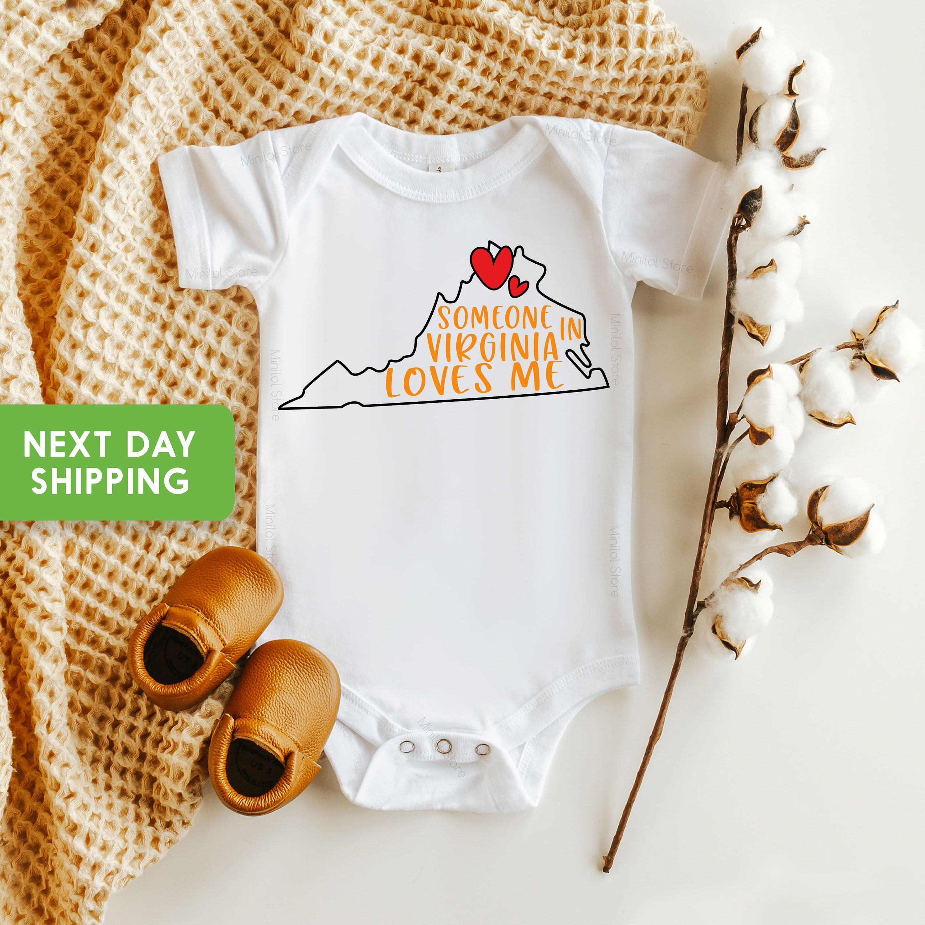 Someone In Virginia Loves Me Onesie®, Virginia Baby Onesie®, Loved Baby Onesie®, Virginia Themed Onesie®, State Baby Onesie®