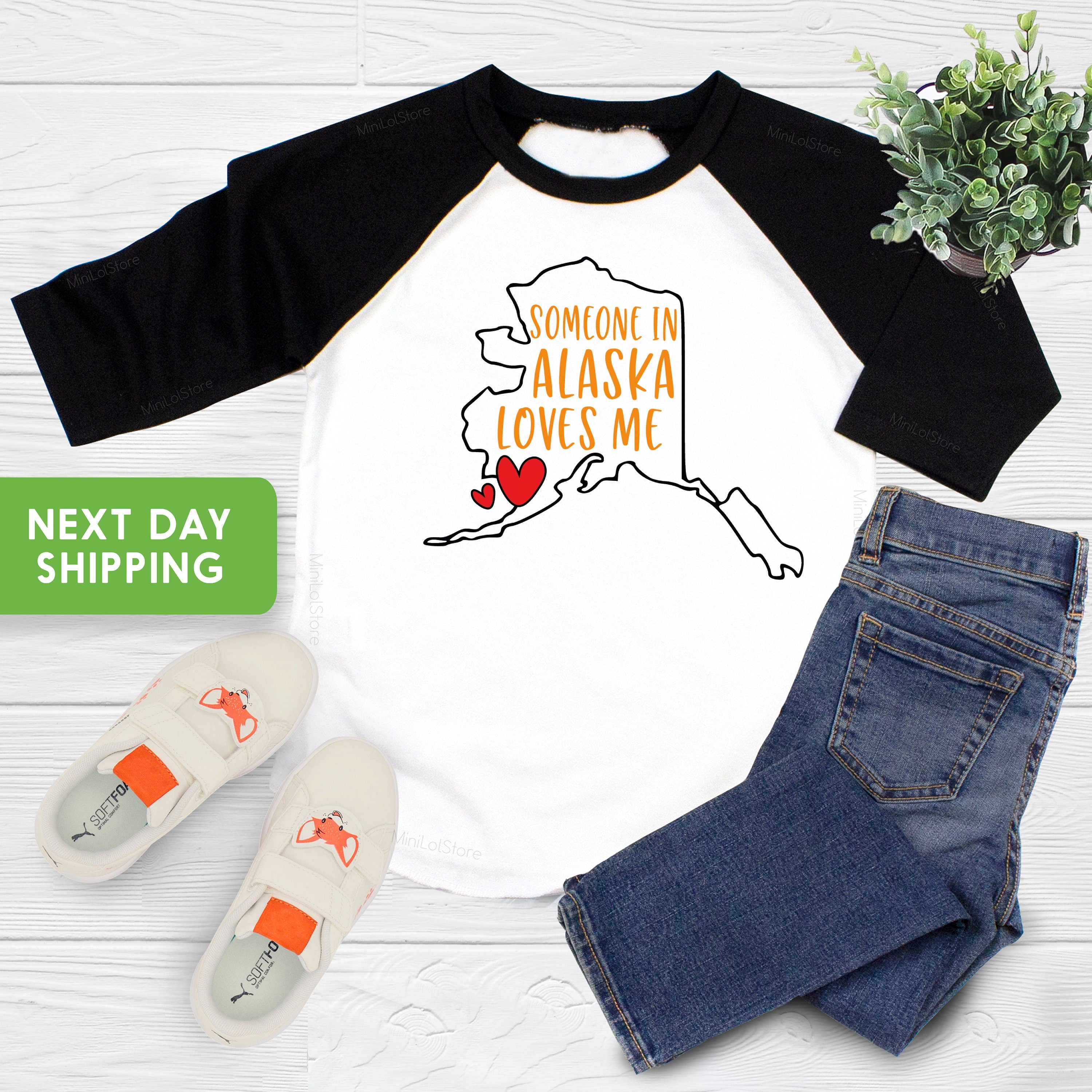 Someone In Alaska Loves Me Shirt, Alaska Kids Shirt, Loved Toddler Shirt, Cute Kids Gift, State Baseball Tee