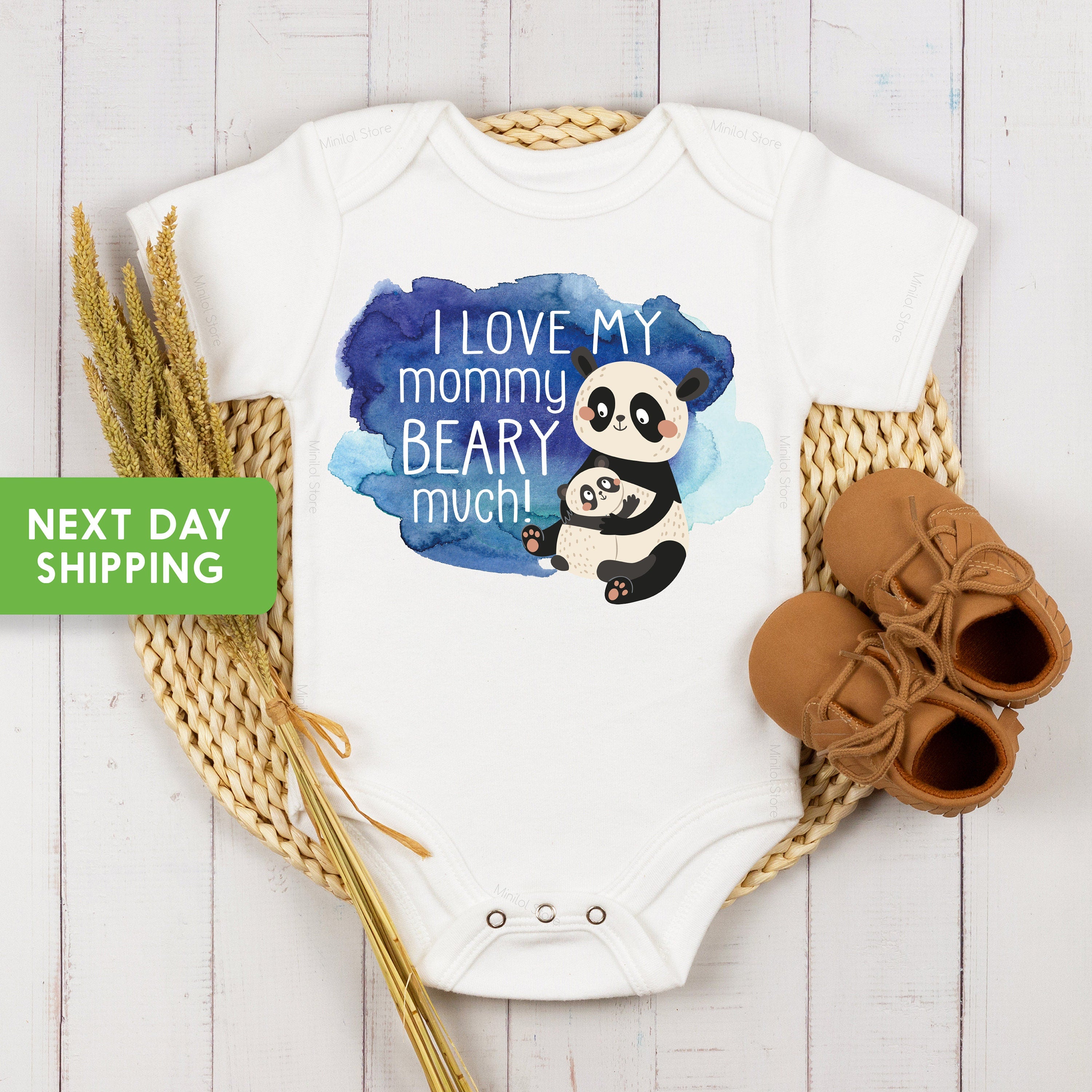 I Love My Mom Beary Much OnesieĀ® Mother's Day Toddler Shirt, Mother's Day Gift