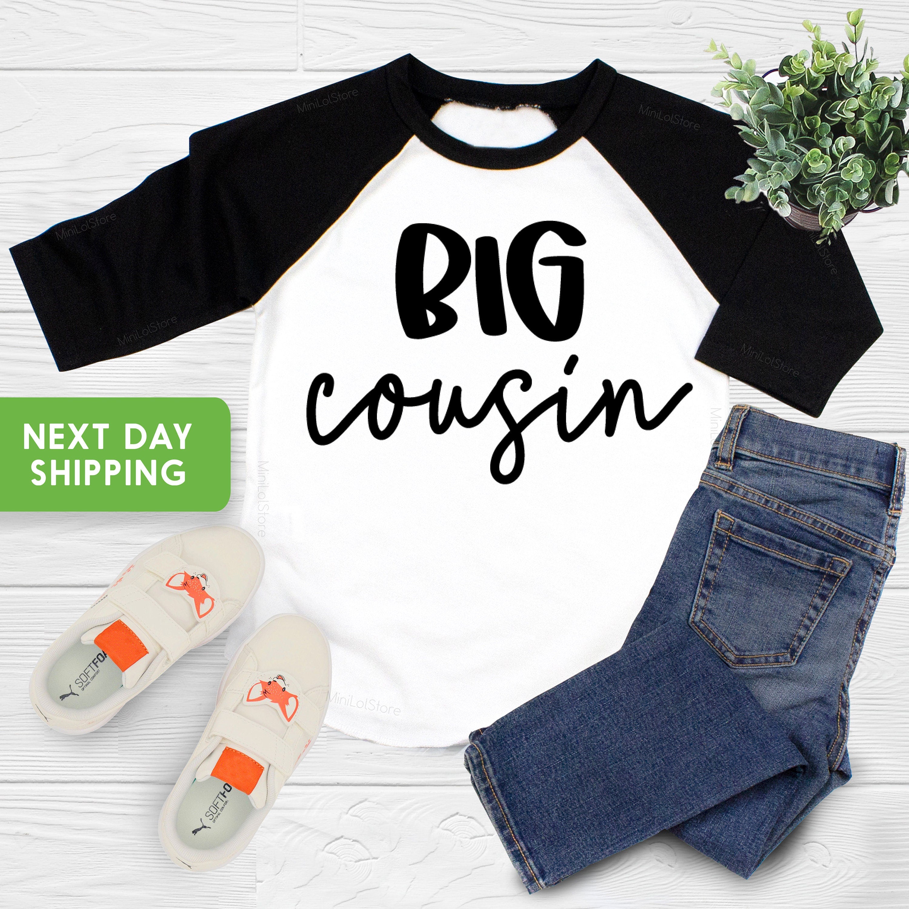 Big Cousin Kids Shirt, Big Cousin Kids Tee, New Big Cousin Shirt, Cute Big Cousin Raglan, Announcement Big Cousin OnesieĀ®