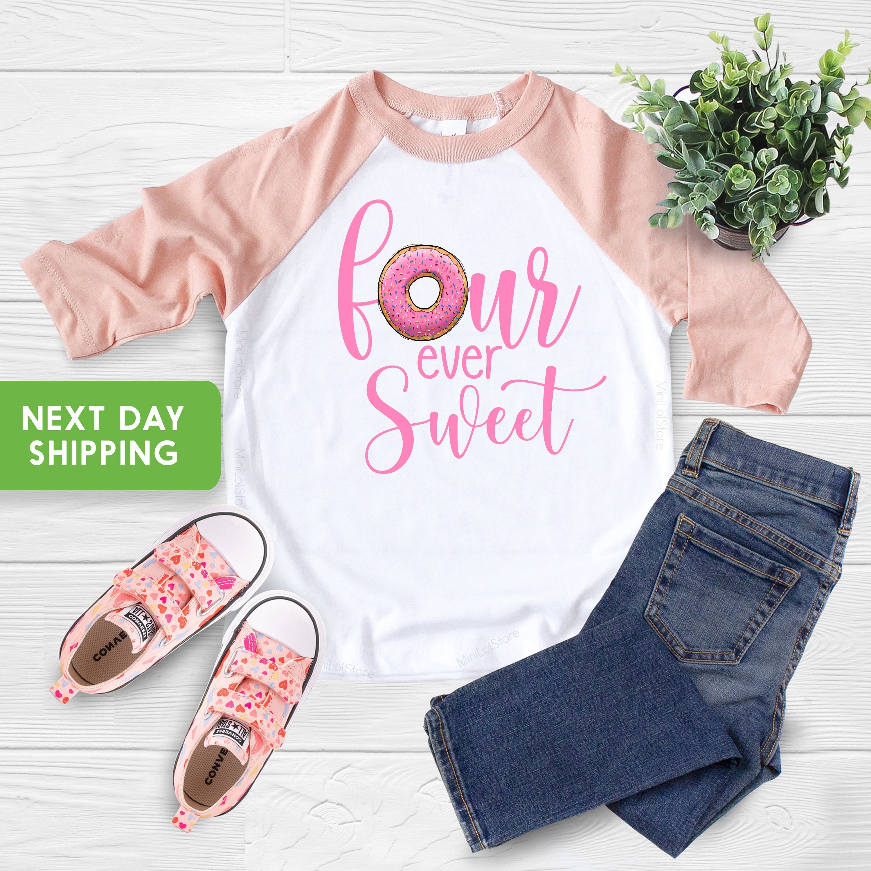 Four Ever Sweet Birthday Shirt, 4th Birthday Shirt, Fourth Birthday T Shirt, Donut Birthday Shirt, Kids Birthday Shirt, Donut Birthday Shirt
