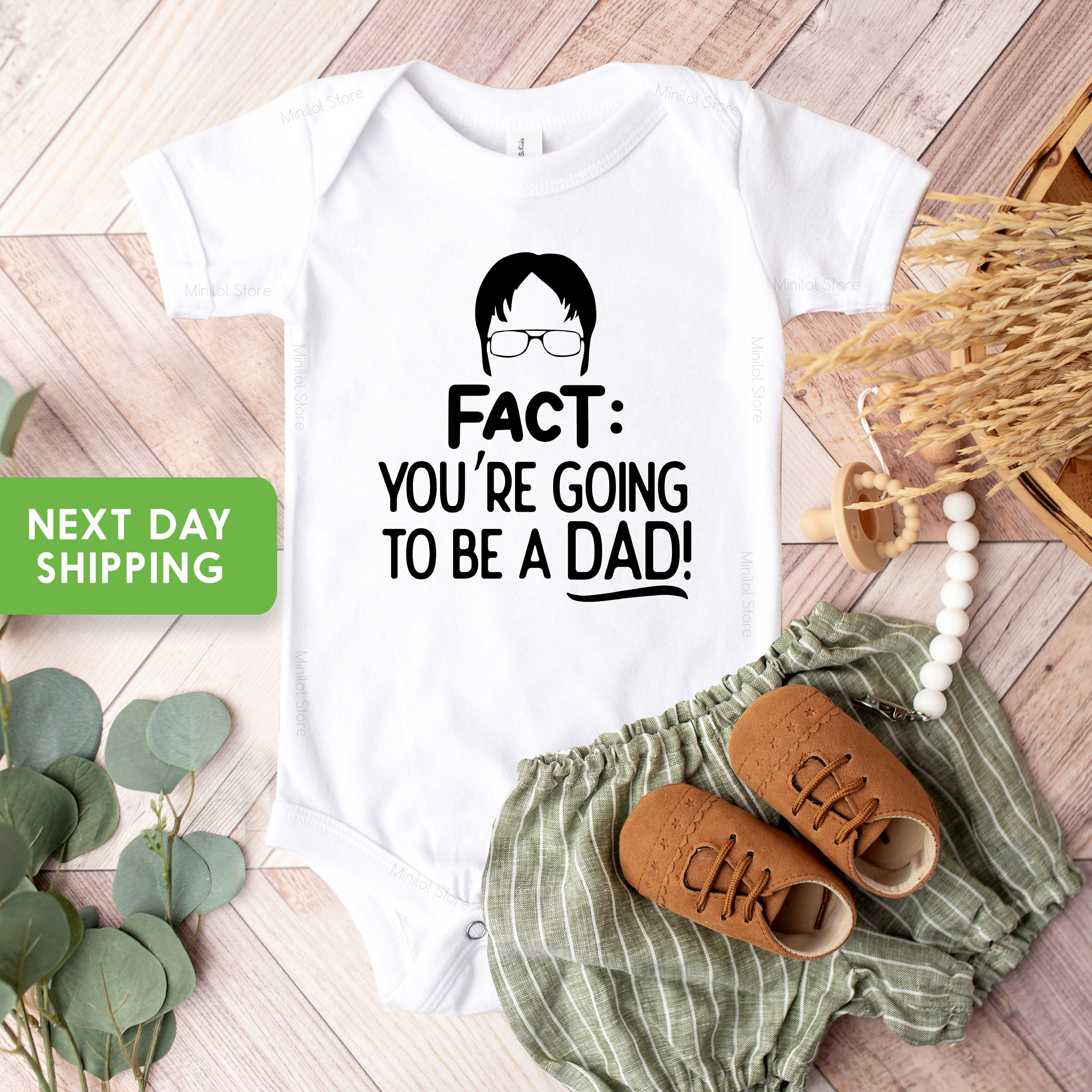 Fact: You're Going To Be A Dad OnesieĀ® Funny Baby OnesieĀ® Reveal OnesieĀ® Funny Dad Bodysuit