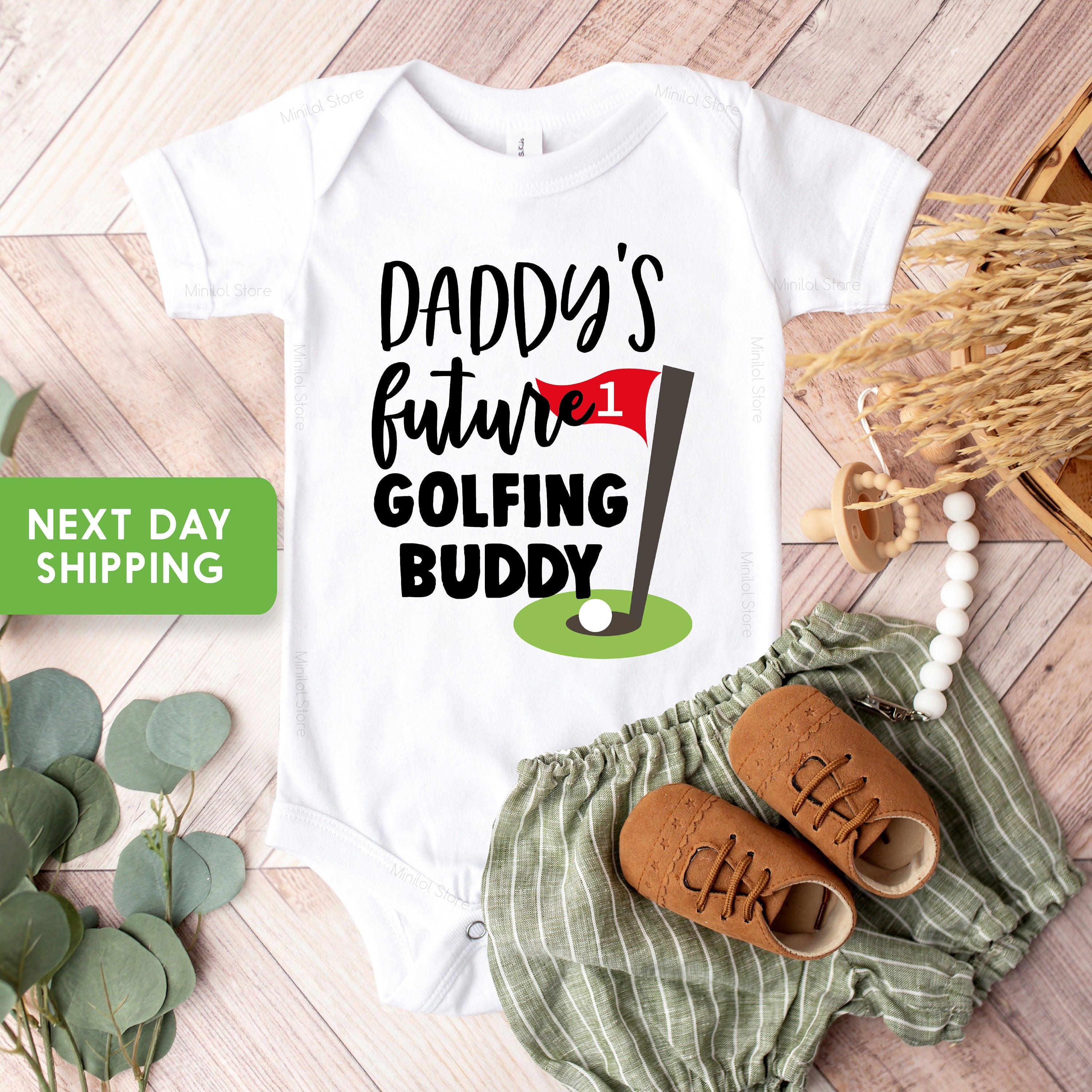 Daddy's Future Golfing Buddy Bodysuit, Baby Bodysuit Baby Shower Gift, Baby Outfit, Baby Boy OnesieĀ®, Father's Day Gift