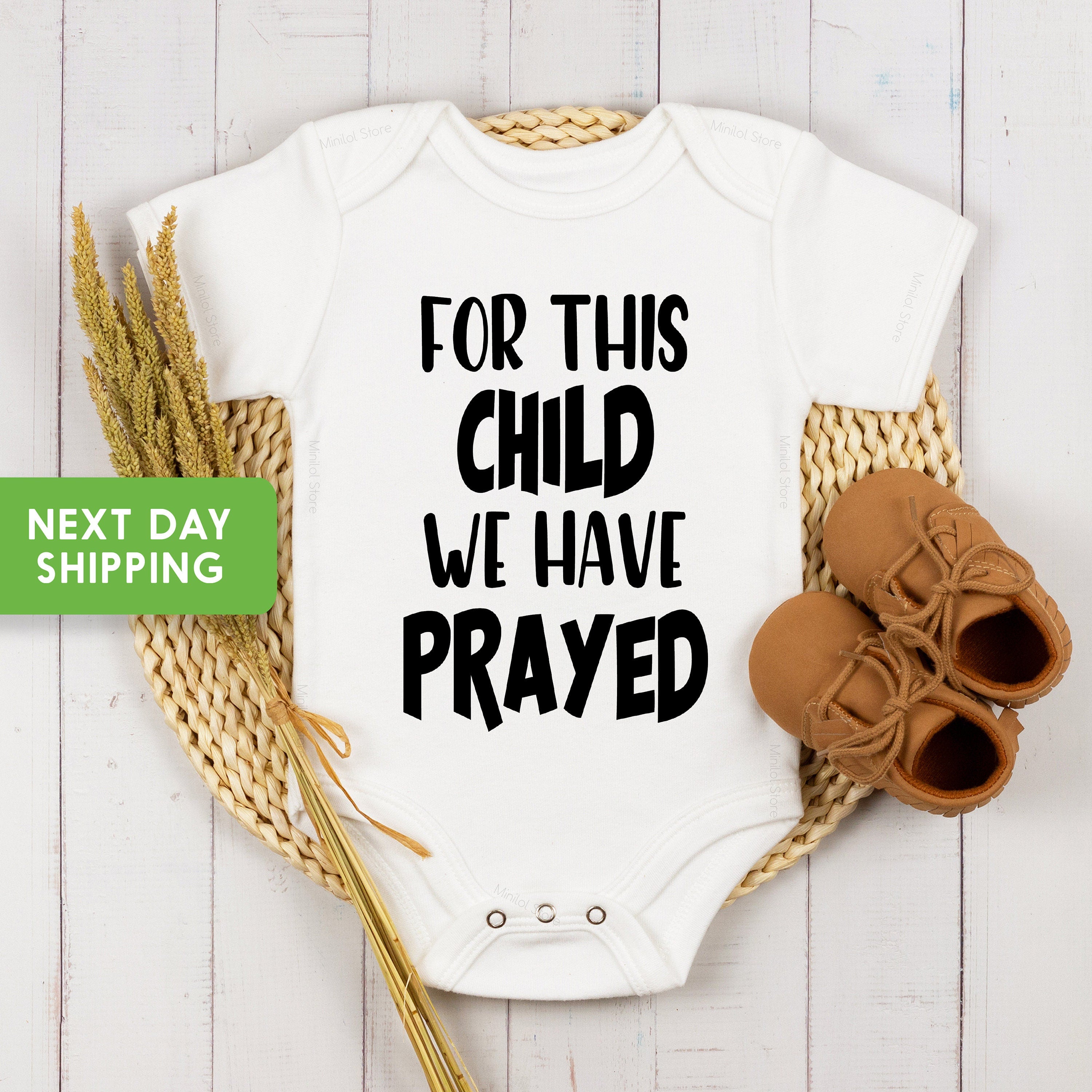For This Child We Have Prayed Baby , IVF Baby Shower Gift, Pregnancy Announcement ®, Newborn Onesie®, Unisex Baby Adoption