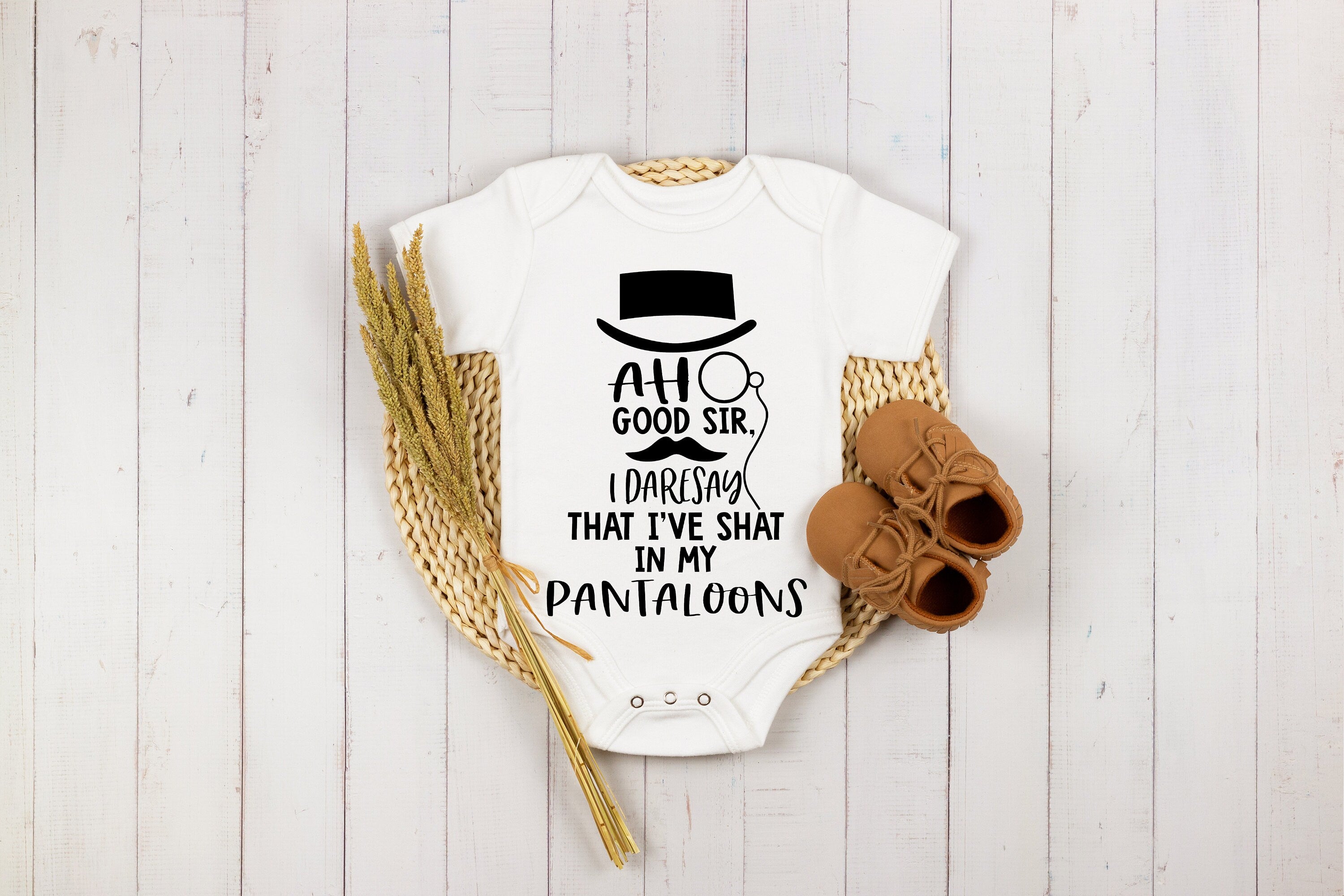 Pantaloons Onesie® Ah Good Sir I Do Believe I've Shat In My Pantaloons!, Cute Baby Onesie®