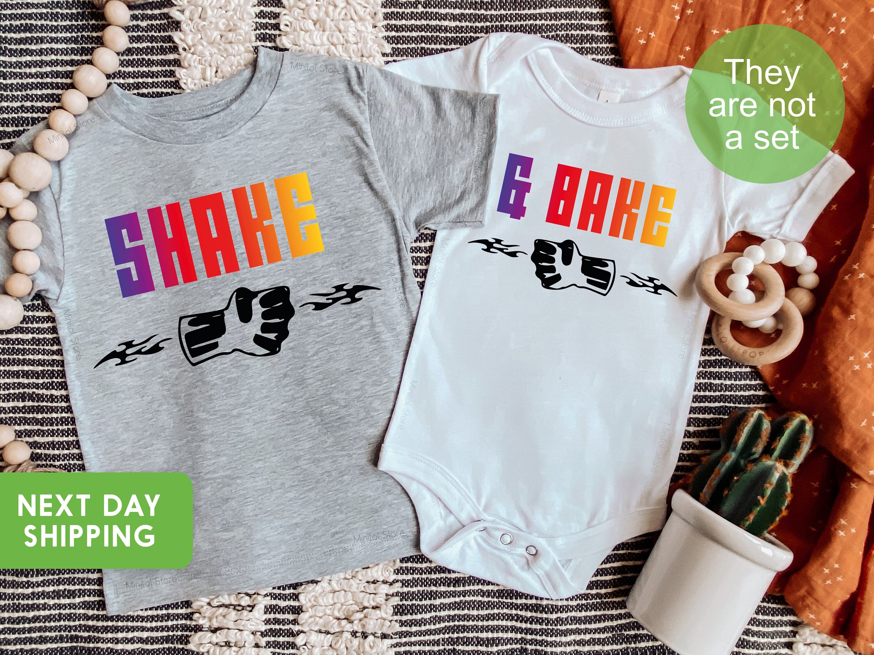 Shake and Bake Kids Shirt, Shake Brother Shirt, Bake Brother Bodysuit, Matching Siblings Shirt, Big Brother Little Brother Matching Shirts