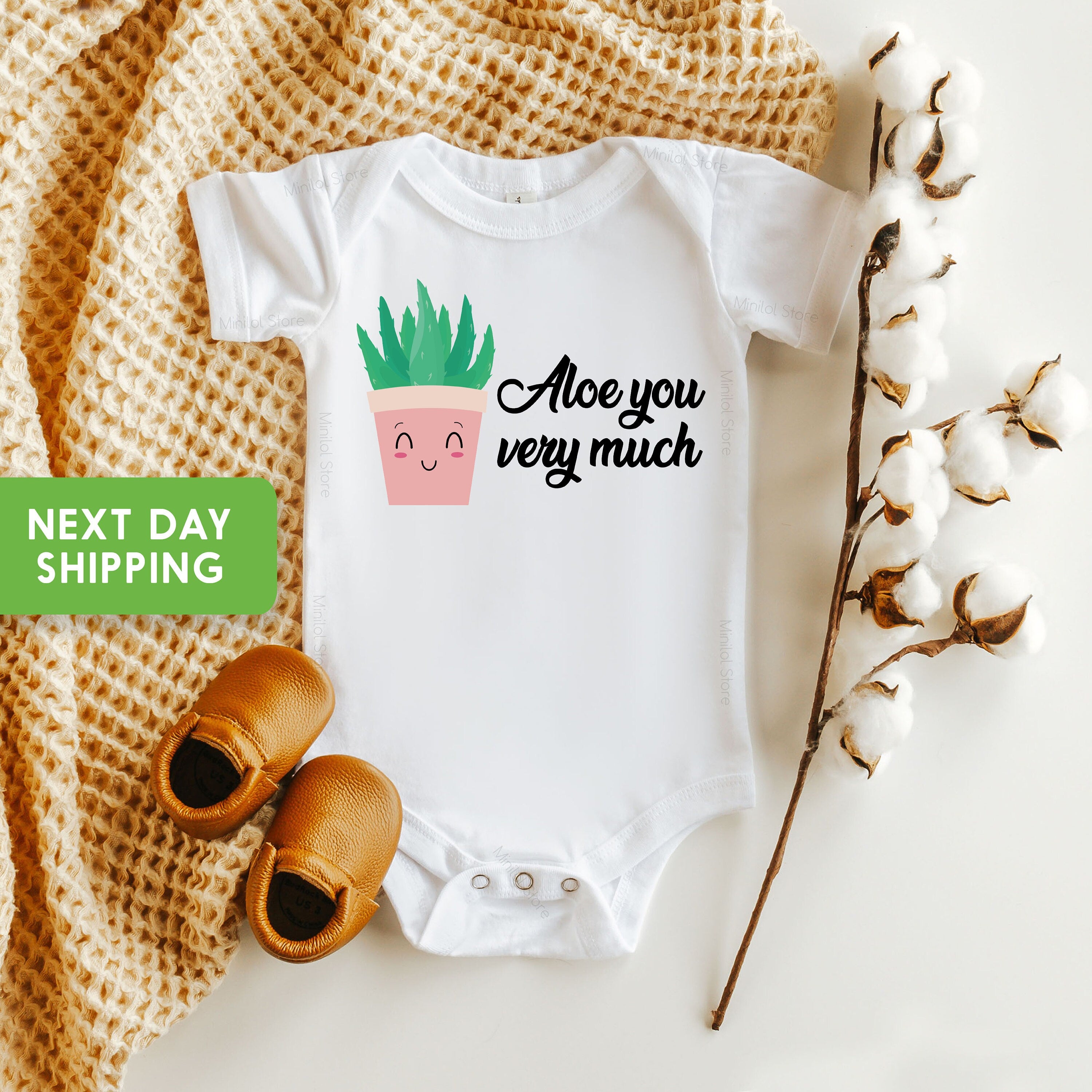 Aloe You Very Much Baby OnesieĀ® Succulent Funny Plant OnesieĀ® Plant Lover Gift, Funny Plant Shirt