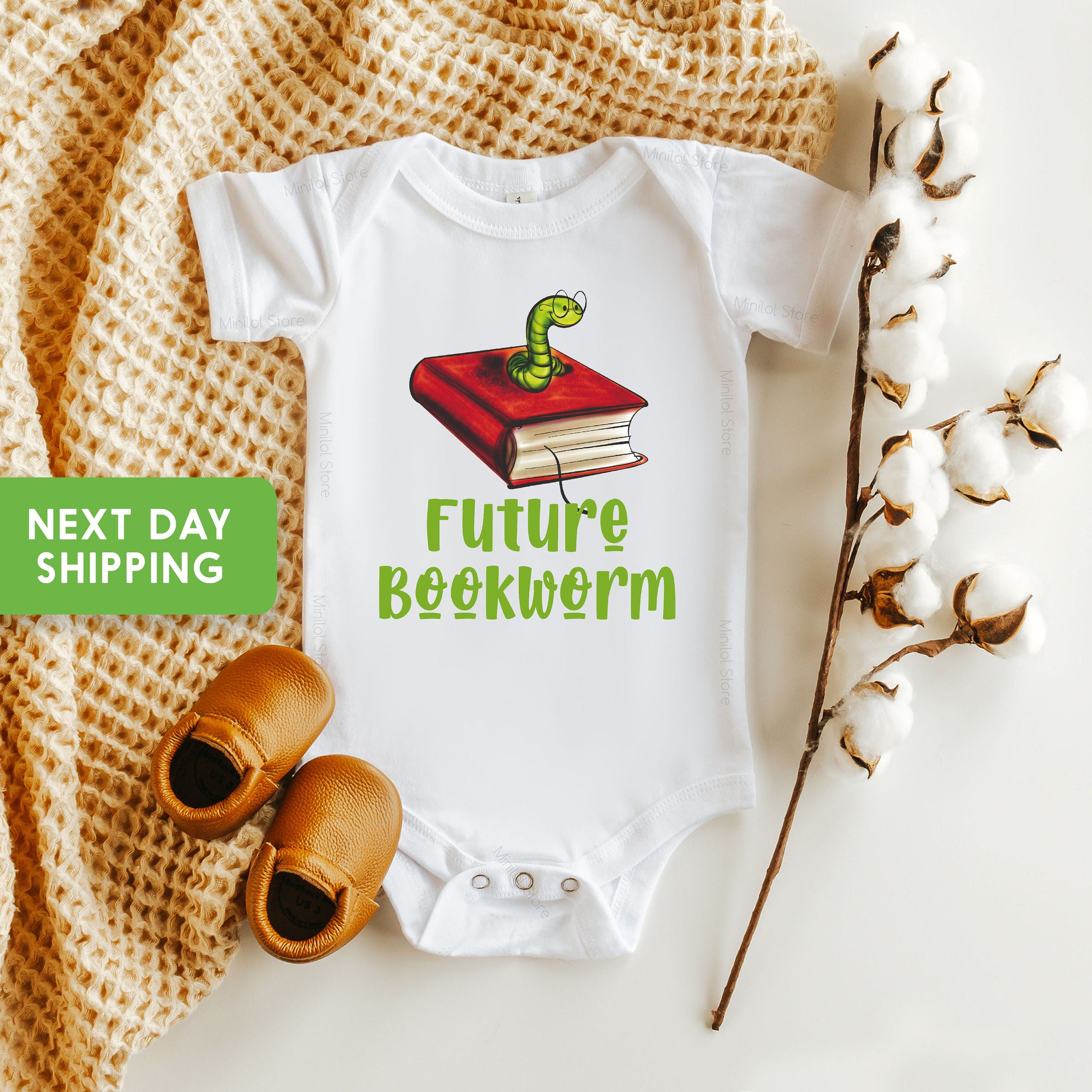 Bookworm OnesieĀ®, Cute Baby , Unisex Baby Clothes, Baby Shower Gift, Literature OnesieĀ®, Book Baby Clothes, Bookworm Baby Gift