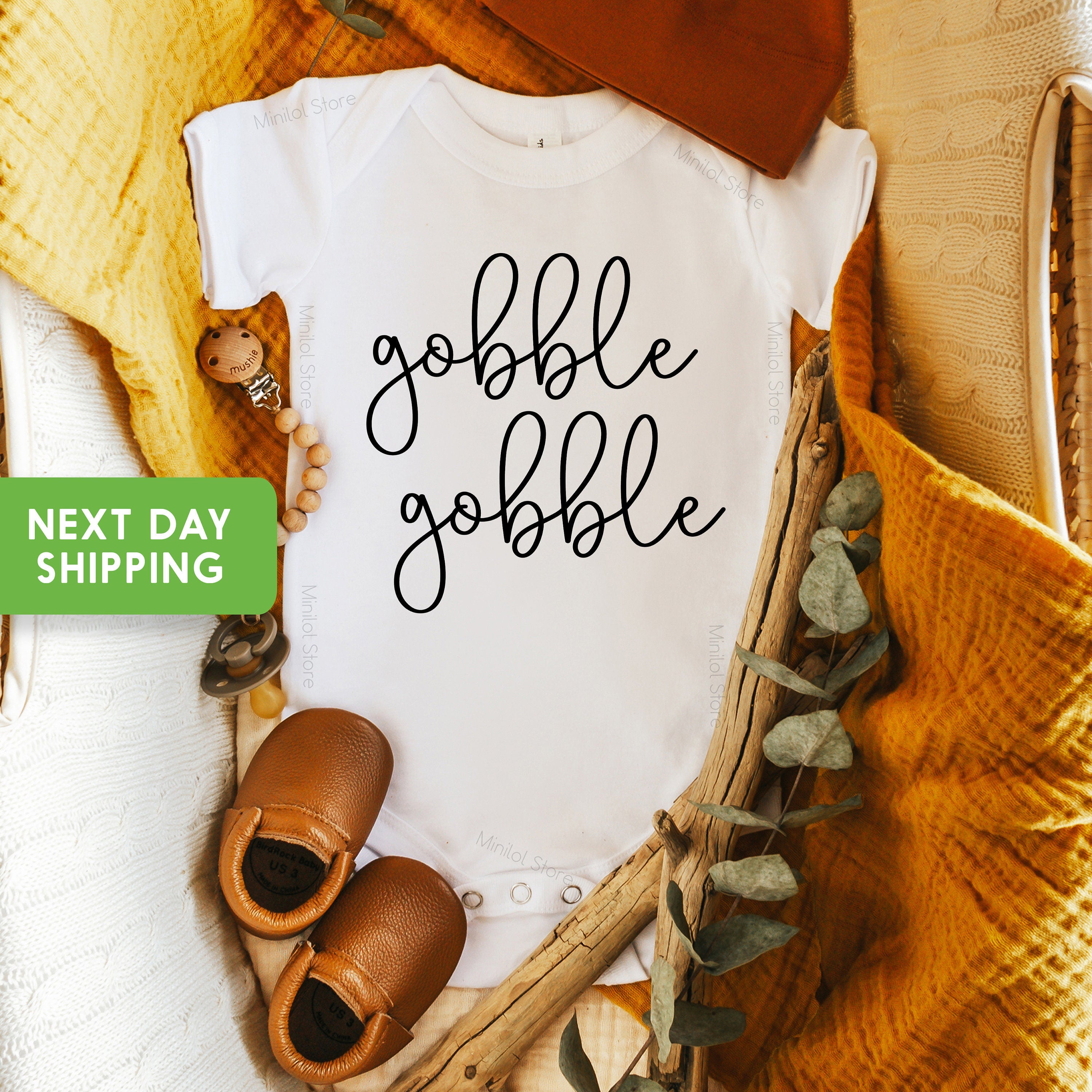 Thanksgiving Baby OnesieĀ®, Gobble Gobble Baby OnesieĀ®, Cute Fall OnesieĀ®, Pumpkin Baby OnesieĀ®