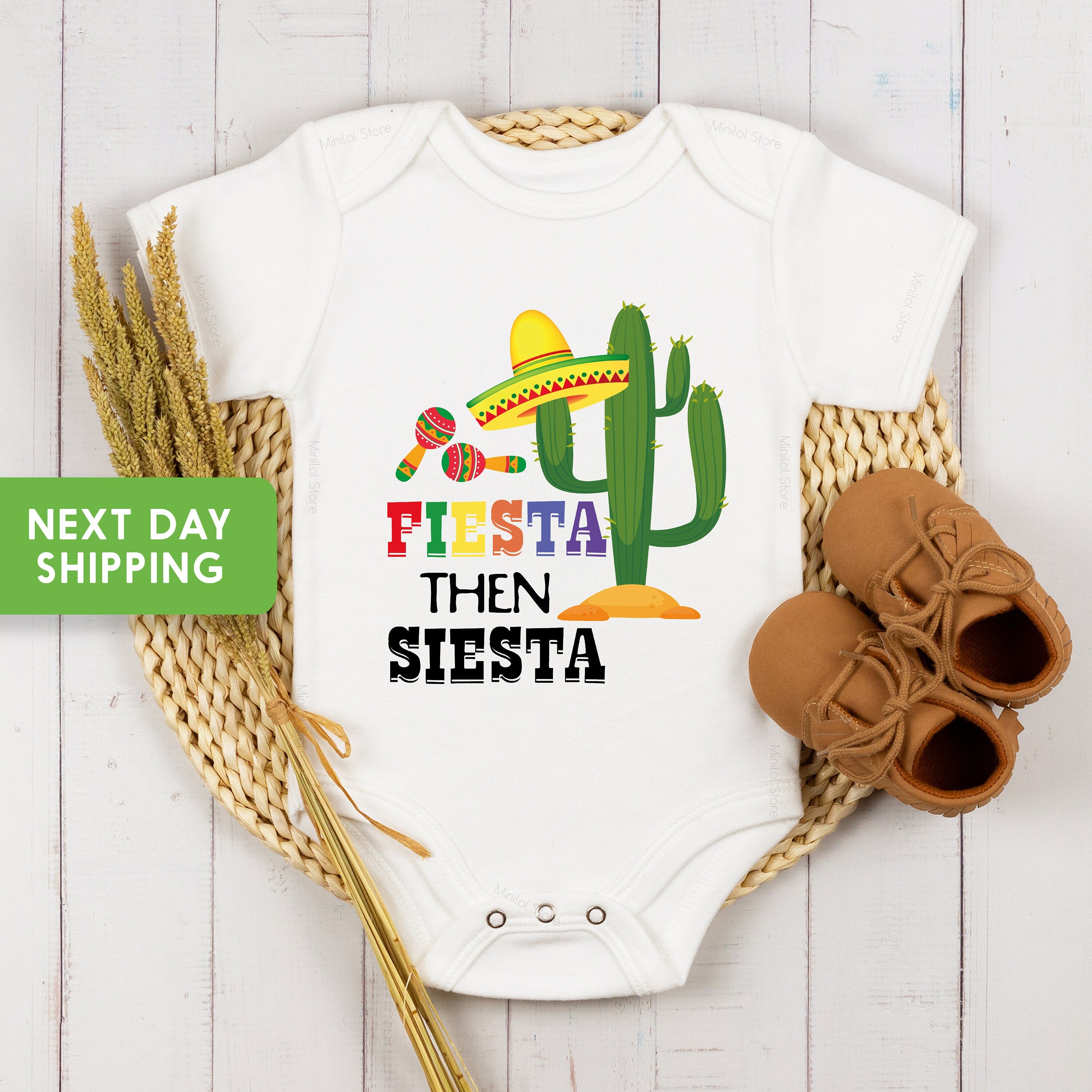 Fiesta Then Siesta Onesie®, Cinco De Mayo Onesie®, Baby Shower Gift, Baby Bodysuit, Girl Onesie®, Baby Boy Onesie®
