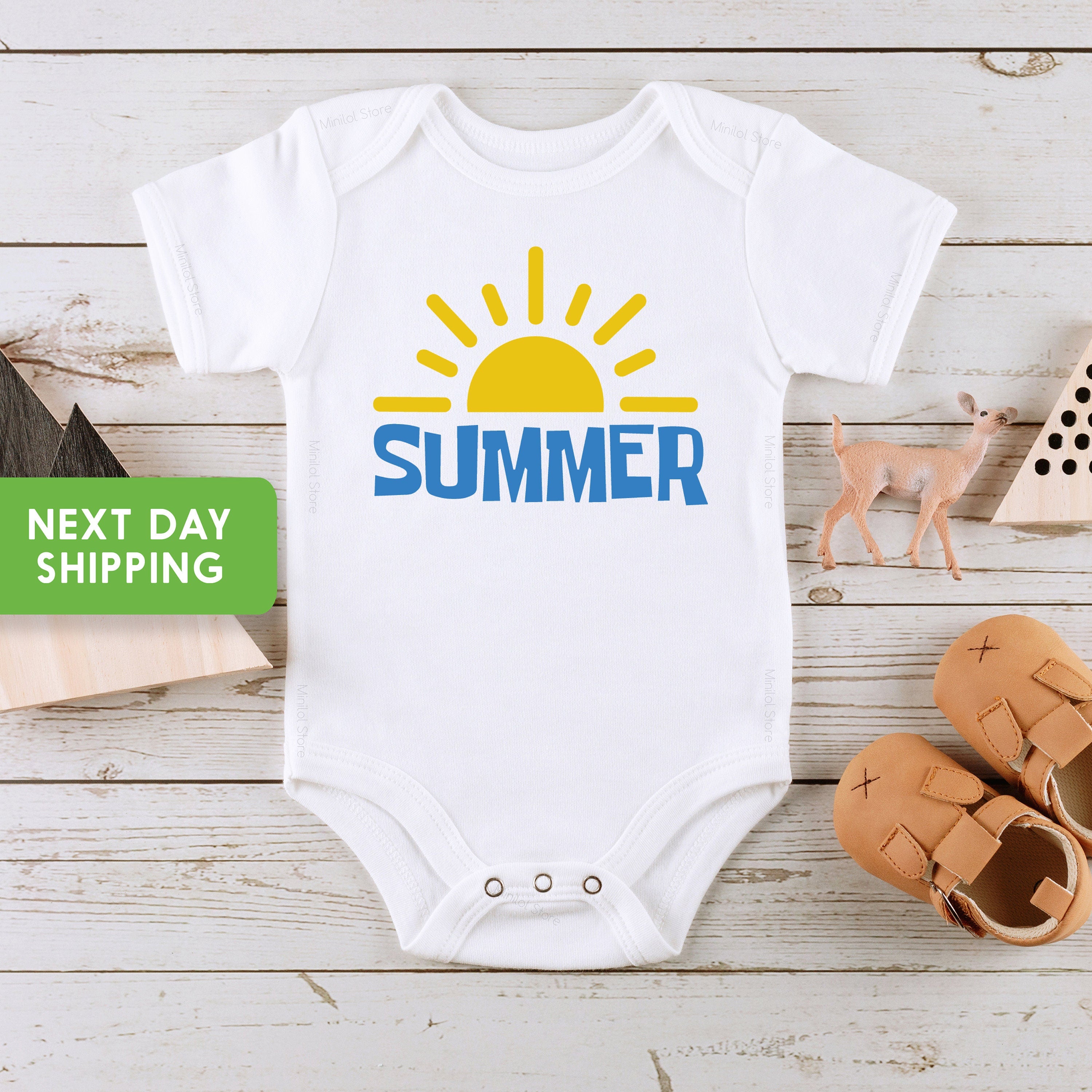 Summer Vibes OnesieĀ® Cute Sunshine OnesieĀ® Summer Bodysuit