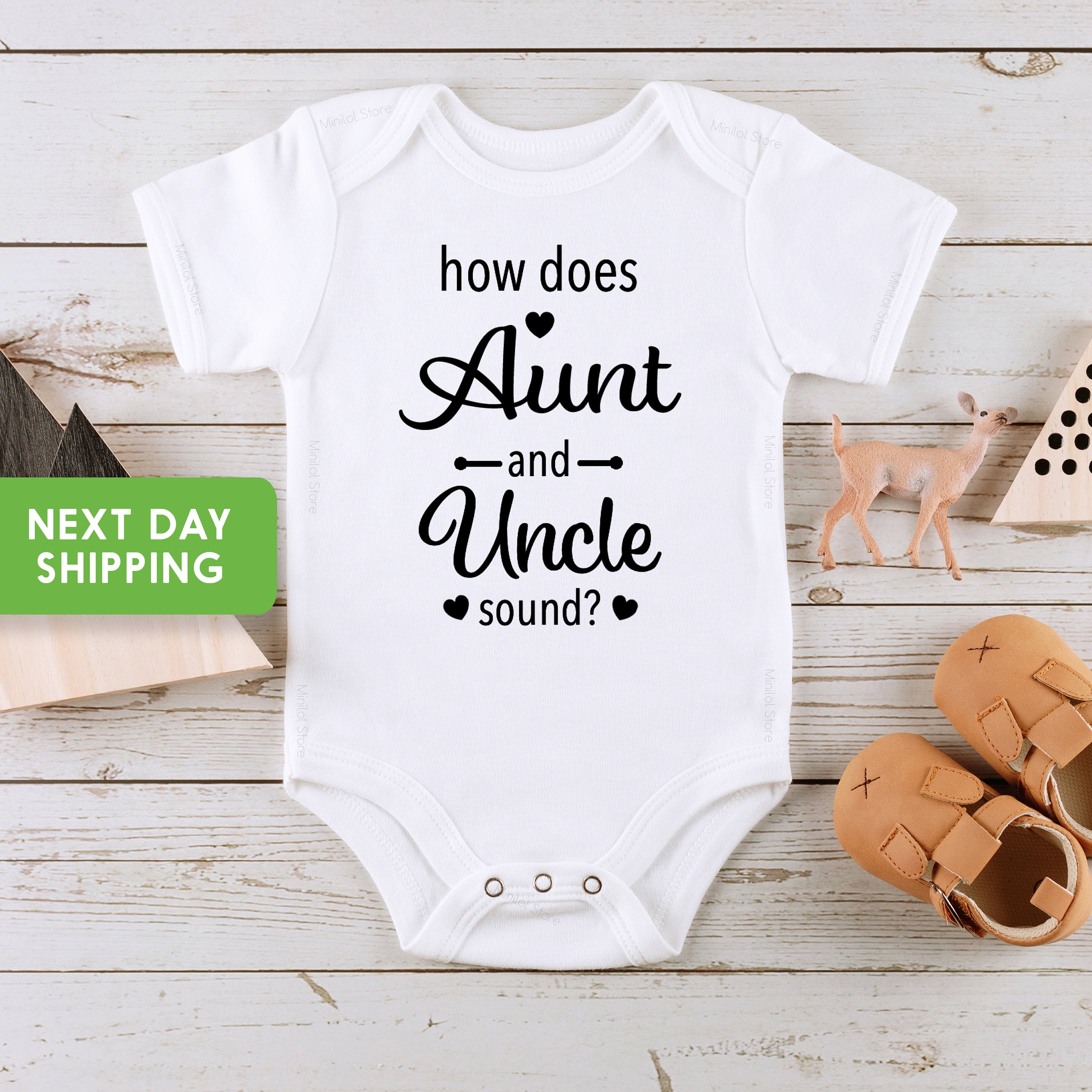 How Does Aunt & Uncle Sound Onesie® Funny Aunt Bodysuit, Aunt Onesie® Funny Uncle Onesie®
