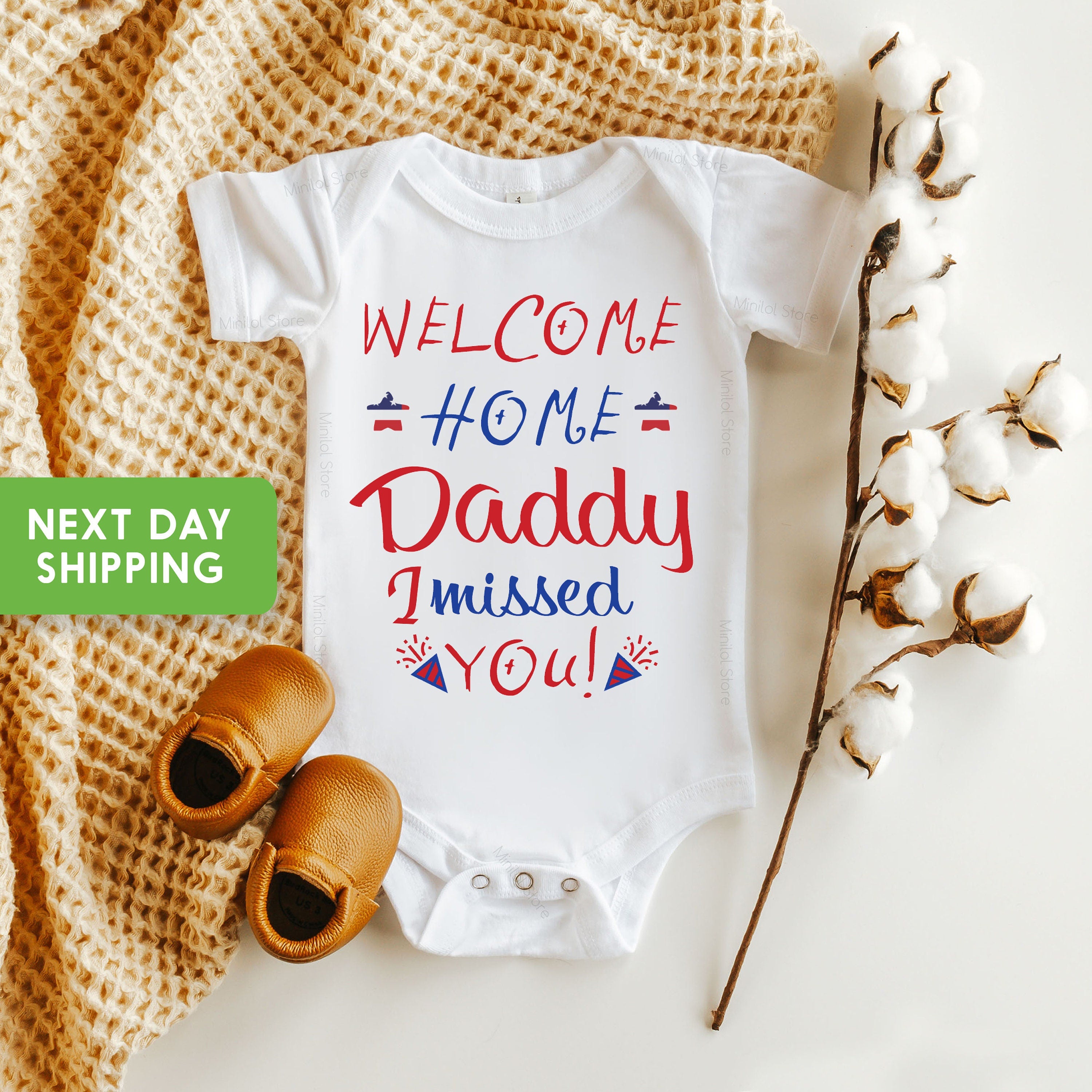 Welcome Home Daddy Onesie® Military Deployment, Military Shirt, Memorial Day Onesie®