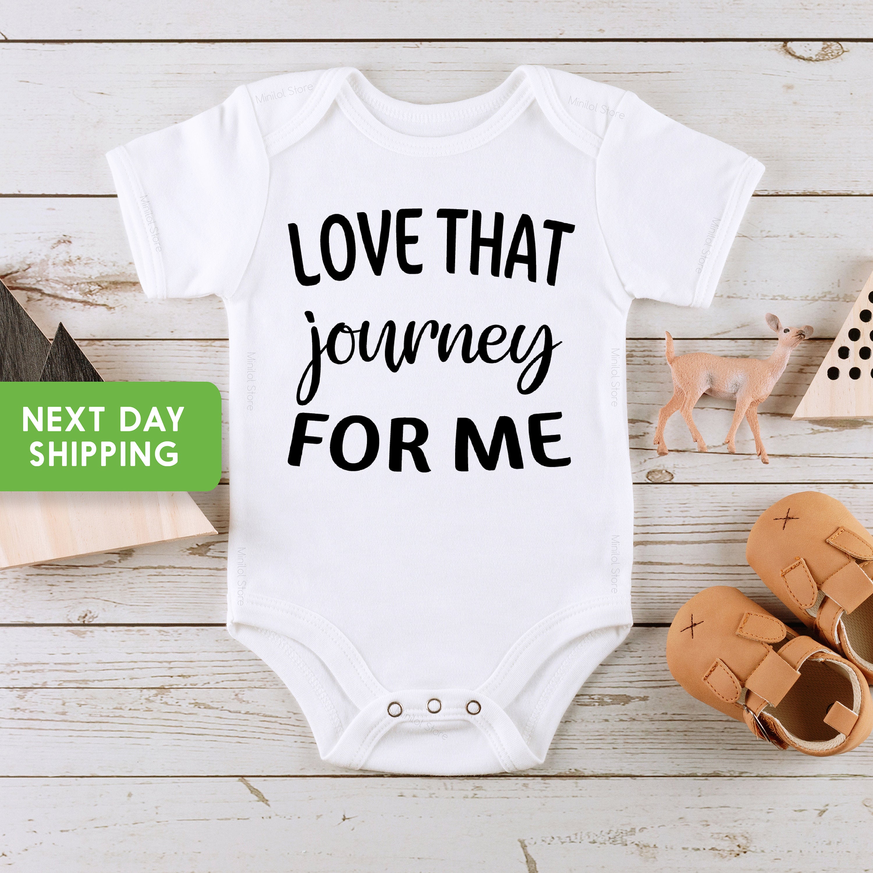 Love That Journey For Me Onesie® Funny Baby Gift, Baby Onesie® Baby Boy Bodysuit, Baby Shower