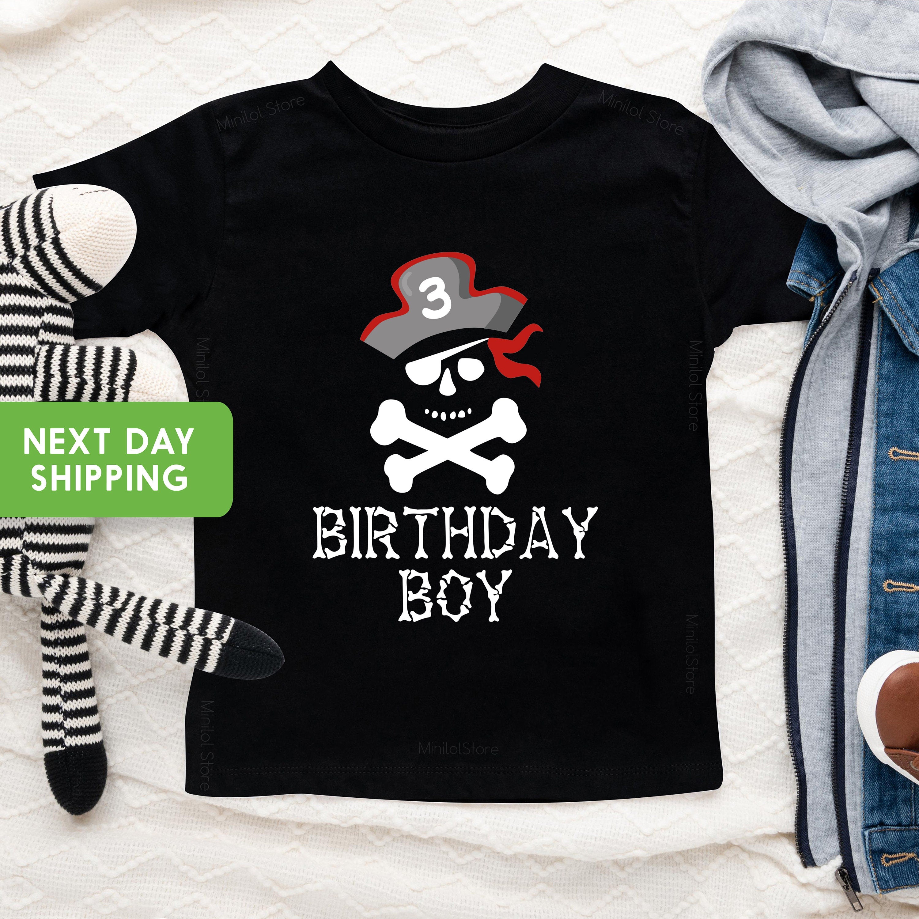 Third Pirate Birthday Boy Shirt, 3rd Birthday Shirt, Pirate Birthday Boy, Cute Pirate Birthday Party Shirt, Pirate Birthday Party