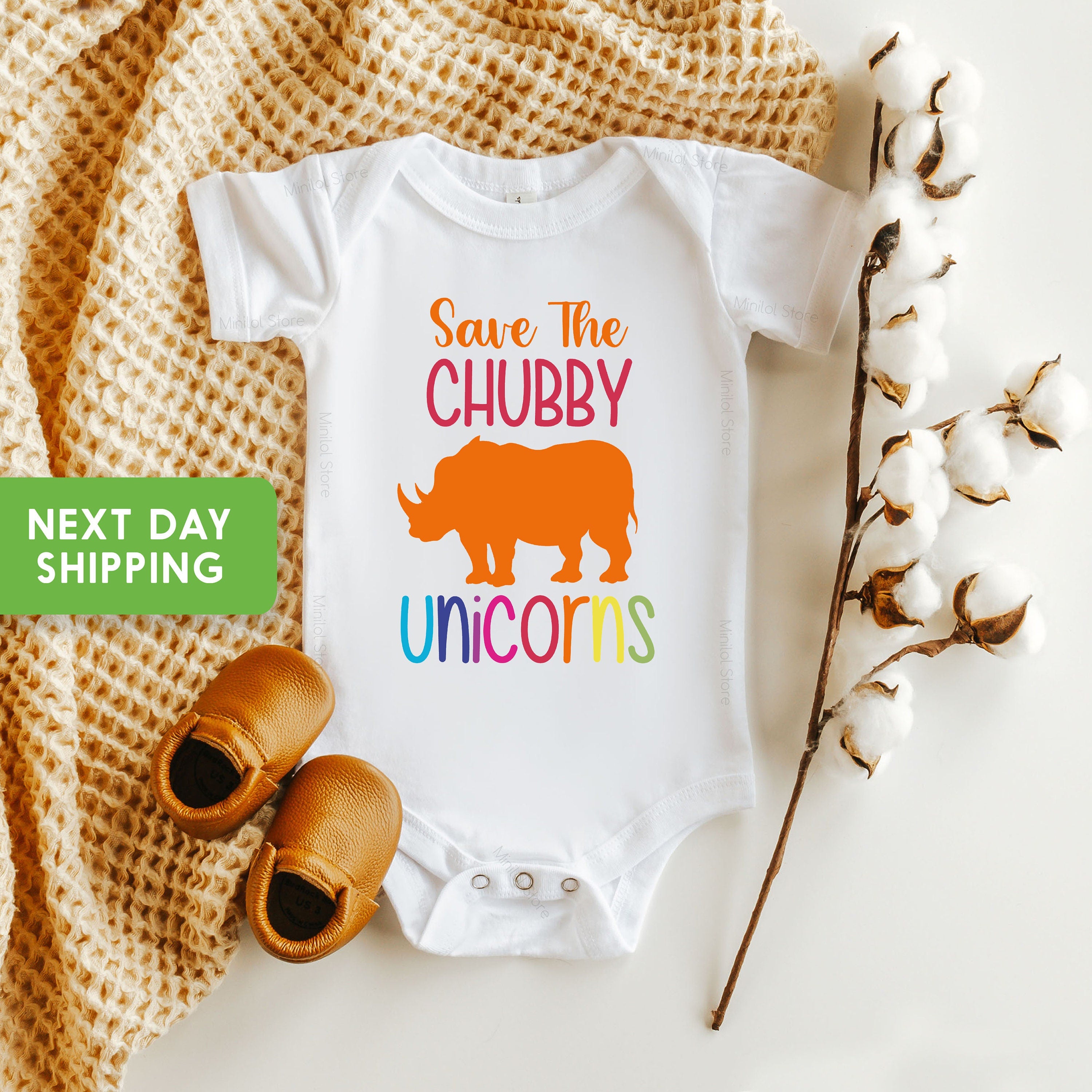 Save The Chubby Unicorn Onesie® Rhino Onesie® Baby, Cute Rhinoceros Baby Onesie®