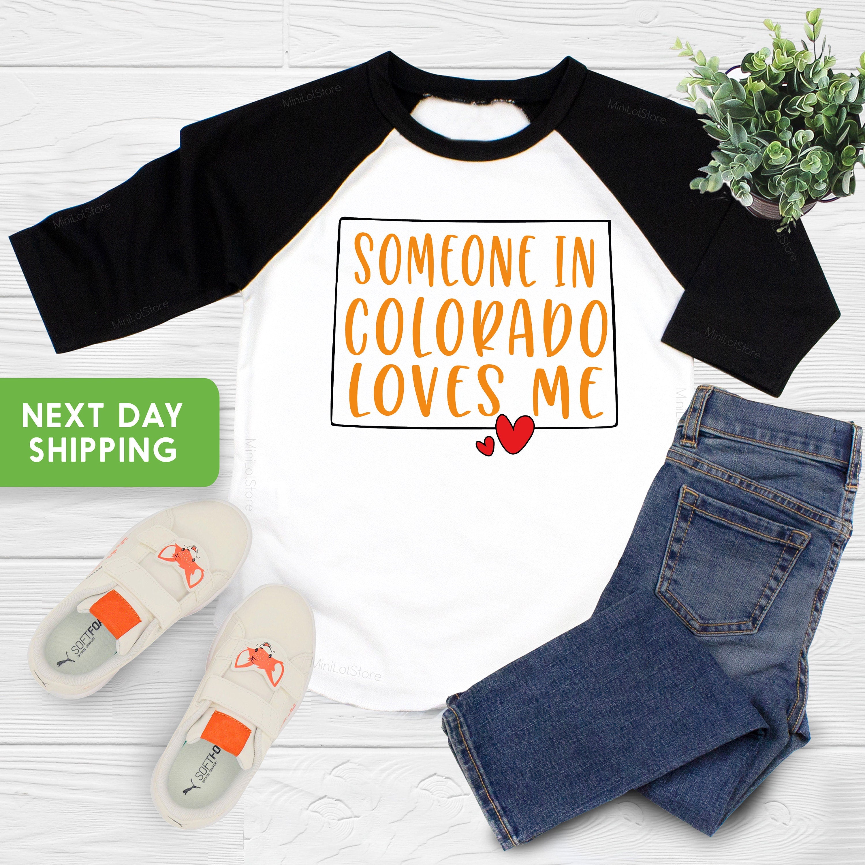 Someone In Colorado Loves Me Kids Shirt, Colorado Kids Shirt, Loved Shirt, Colorado Themed Kids Gift, State Baseball Tee