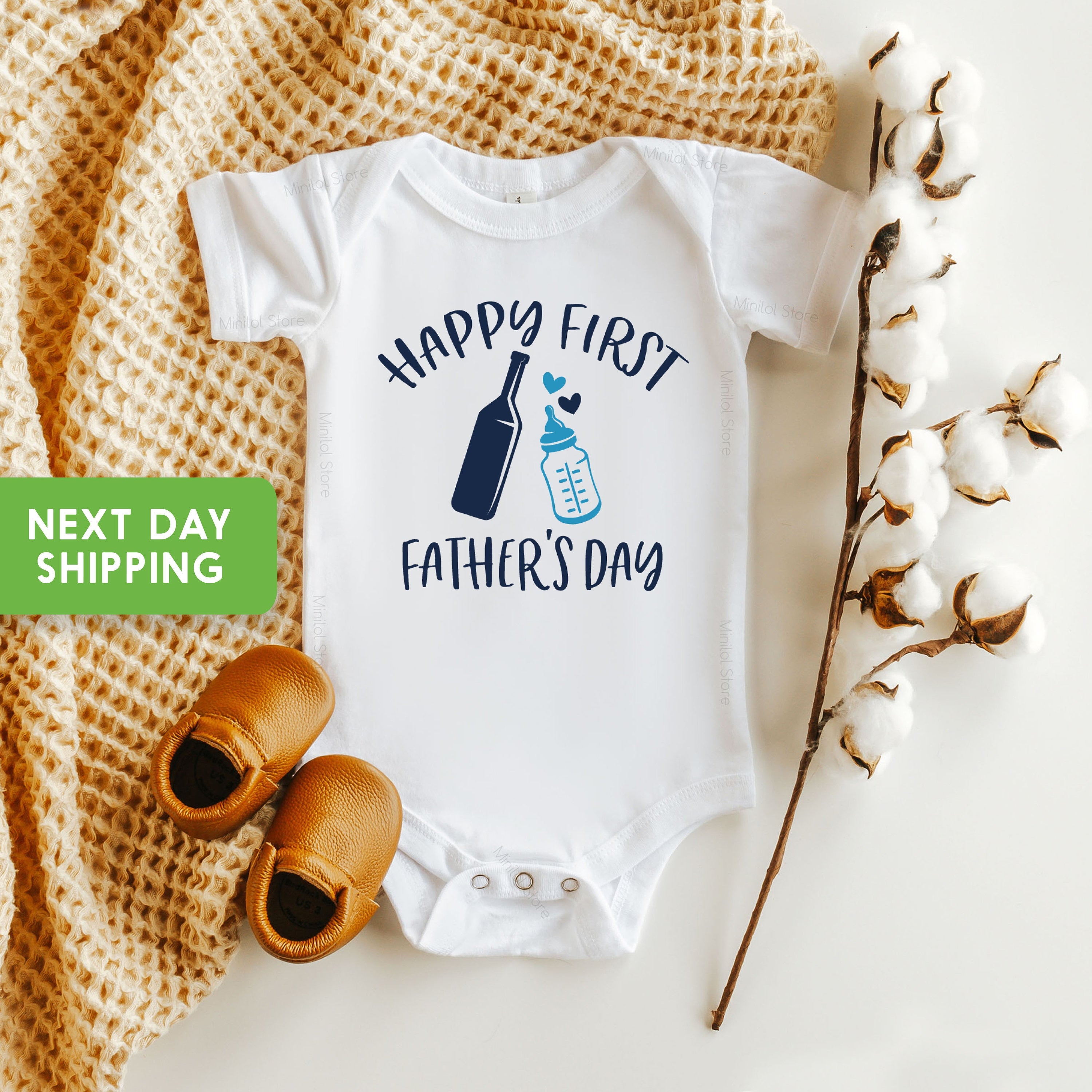 First Father's Day OnesieĀ® Pregnancy Announcement OnesieĀ® Gift For Dad, Beer Shirt, Happy First Father's Day Gift