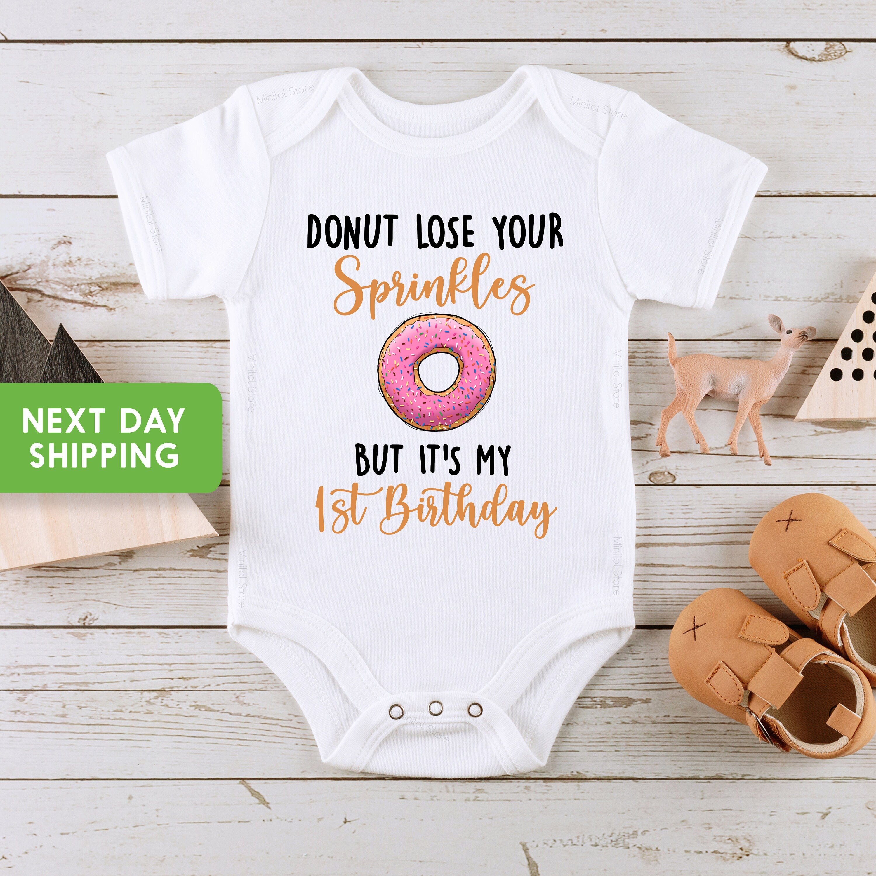 Don't Lose Your Sprinkles Birthday OnesieĀ®, Donut Birthday Bodysuit, 1st Birthday OnesieĀ®, Sweet One OnesieĀ®, Girl Bodysuit