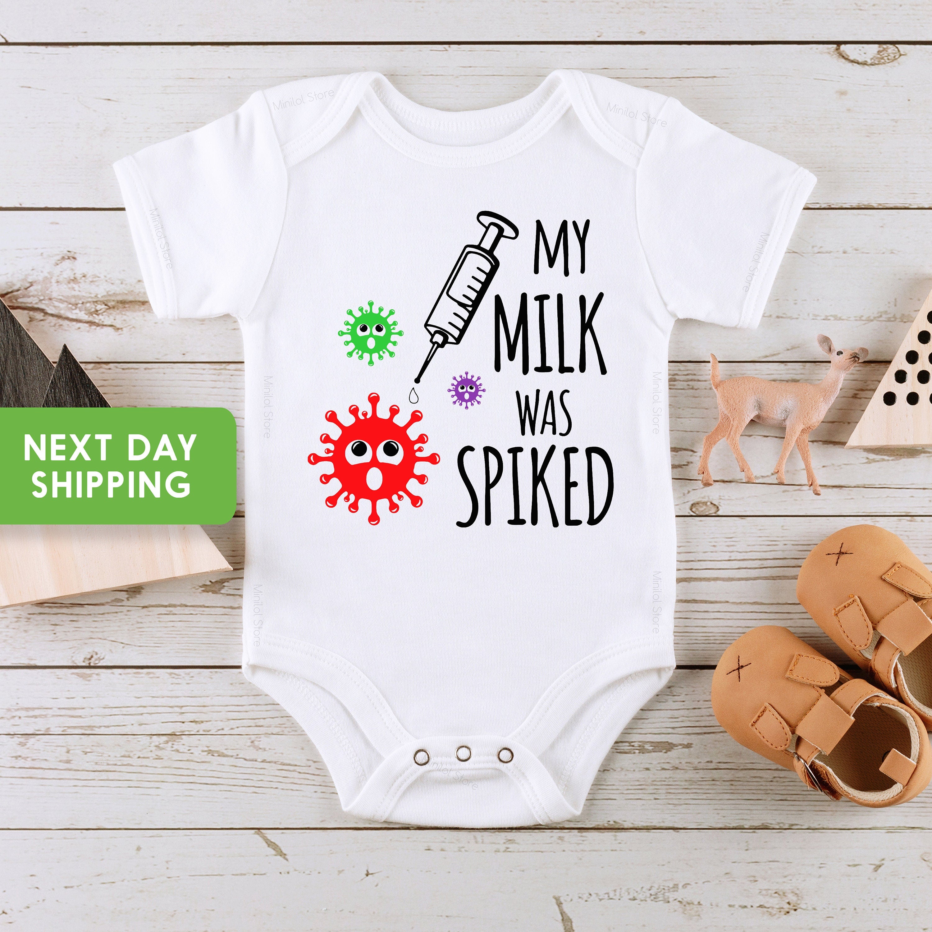 My Milk Was Spiked Onesie®, Breastfed Baby Onesie®, Vaccine Onesie®