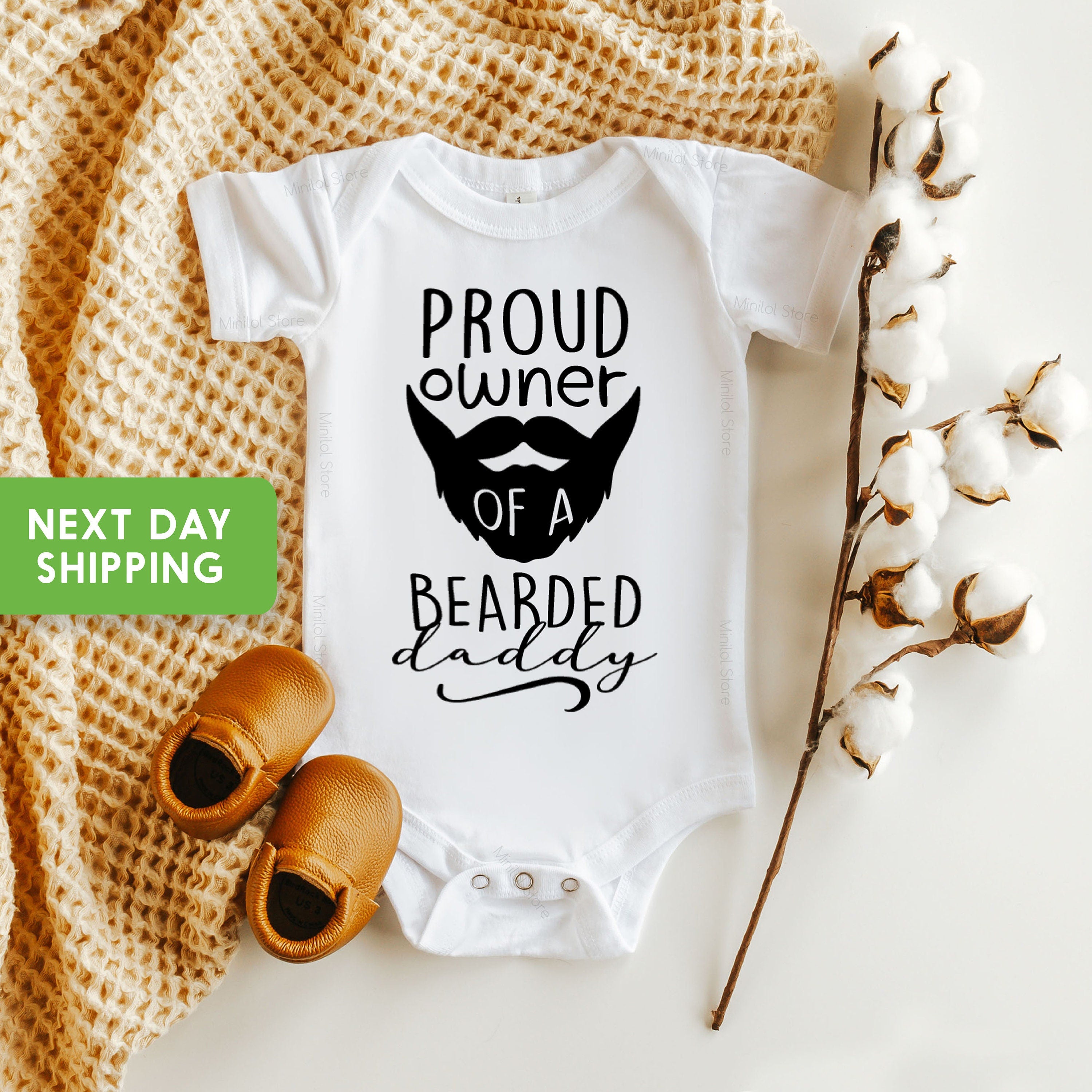 Proud Owner Of A Bearded Dad Baby OnesieĀ®, Fathers Day Gift From Baby, Cute Baby Clothes, Beard OnesieĀ®, Funny Baby OnesieĀ®, Dad OnesieĀ®