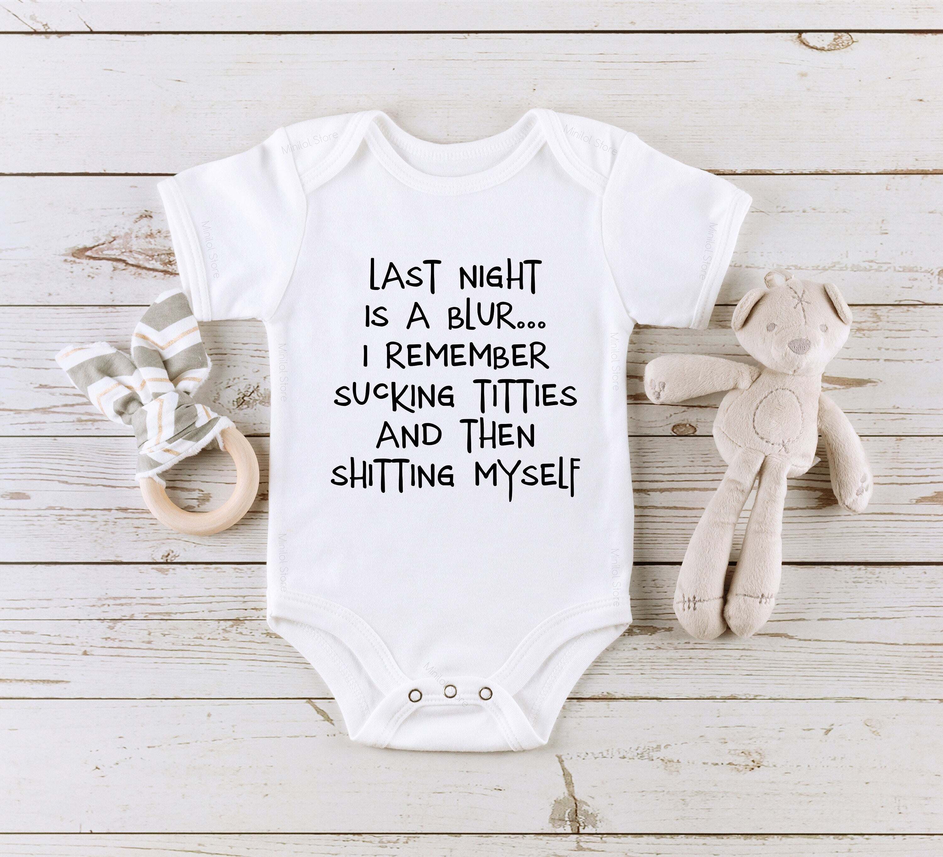 Funny Baby Onesie® Last Night Is A Blur Onesie® Funny Newborn Onesie® Baby Shower Gift
