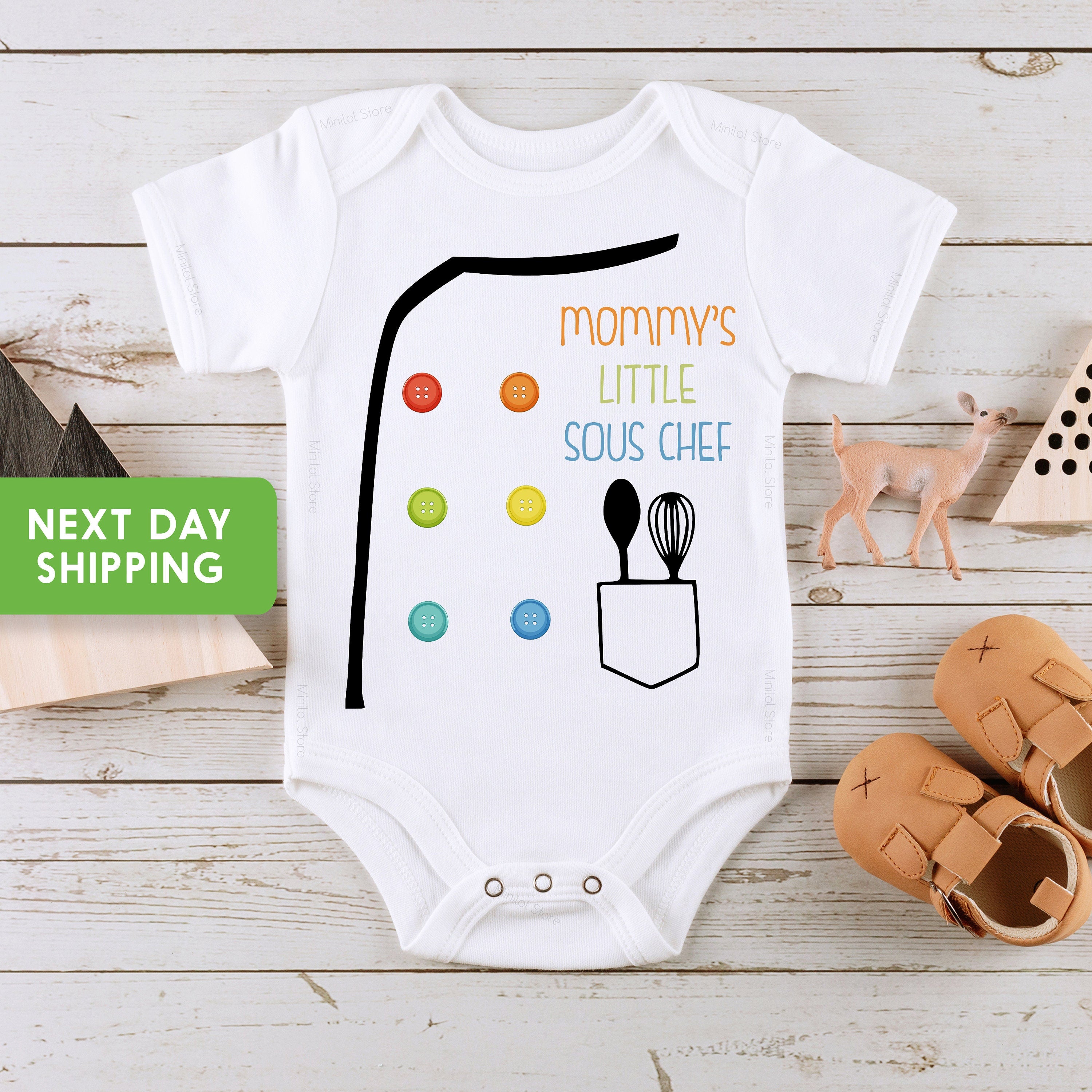 Mommy's Little Sous Chef Onesie® Little Sous Chef Baby Shirt, Baby Chef Shirt, Infant Bodysuit, Mommy’s Little Chef Bodysuit