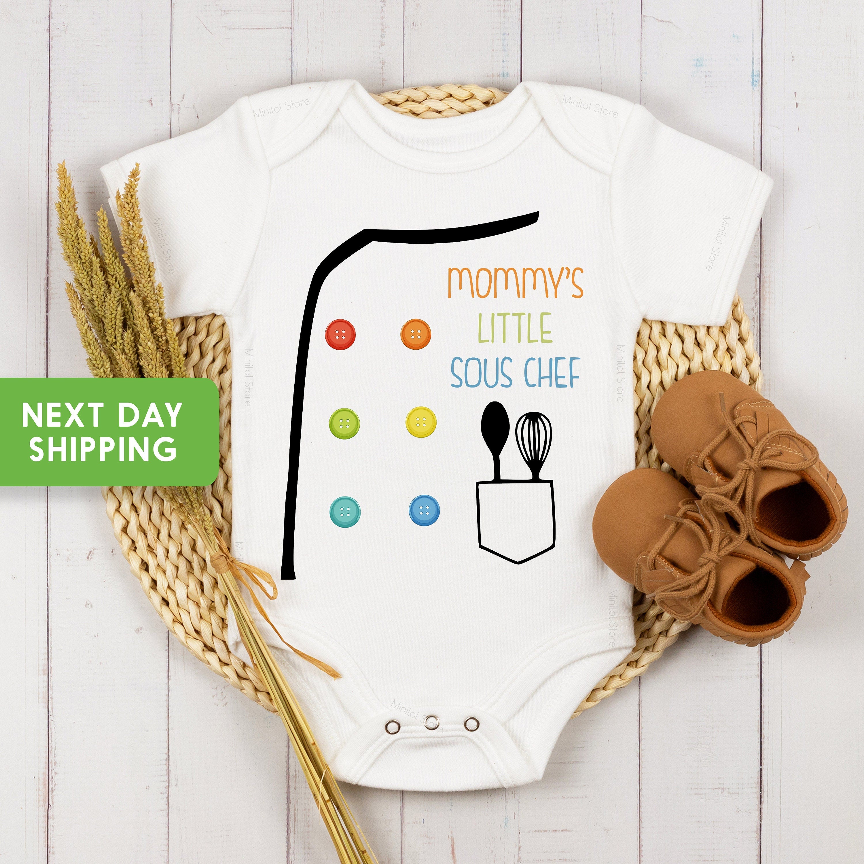 Mommy's Little Sous Chef Onesie® Little Sous Chef Baby Shirt, Baby Chef Shirt, Infant Bodysuit, Mommy’s Little Chef Bodysuit