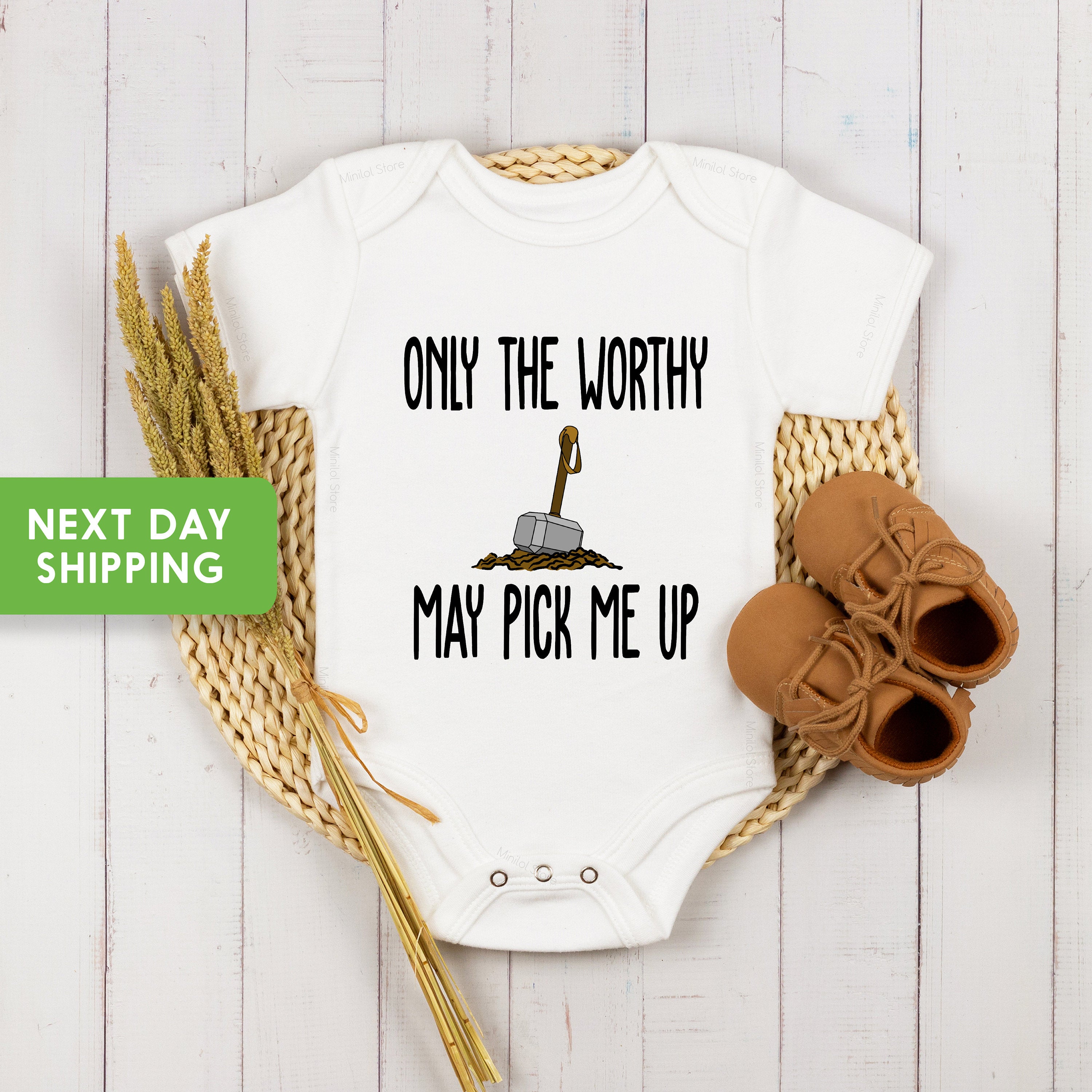 Only The Worthy My Pick Me Up Onesie®, Funny Baby Onesie®, Cute Baby Bodysuit, Baby Shower Gift