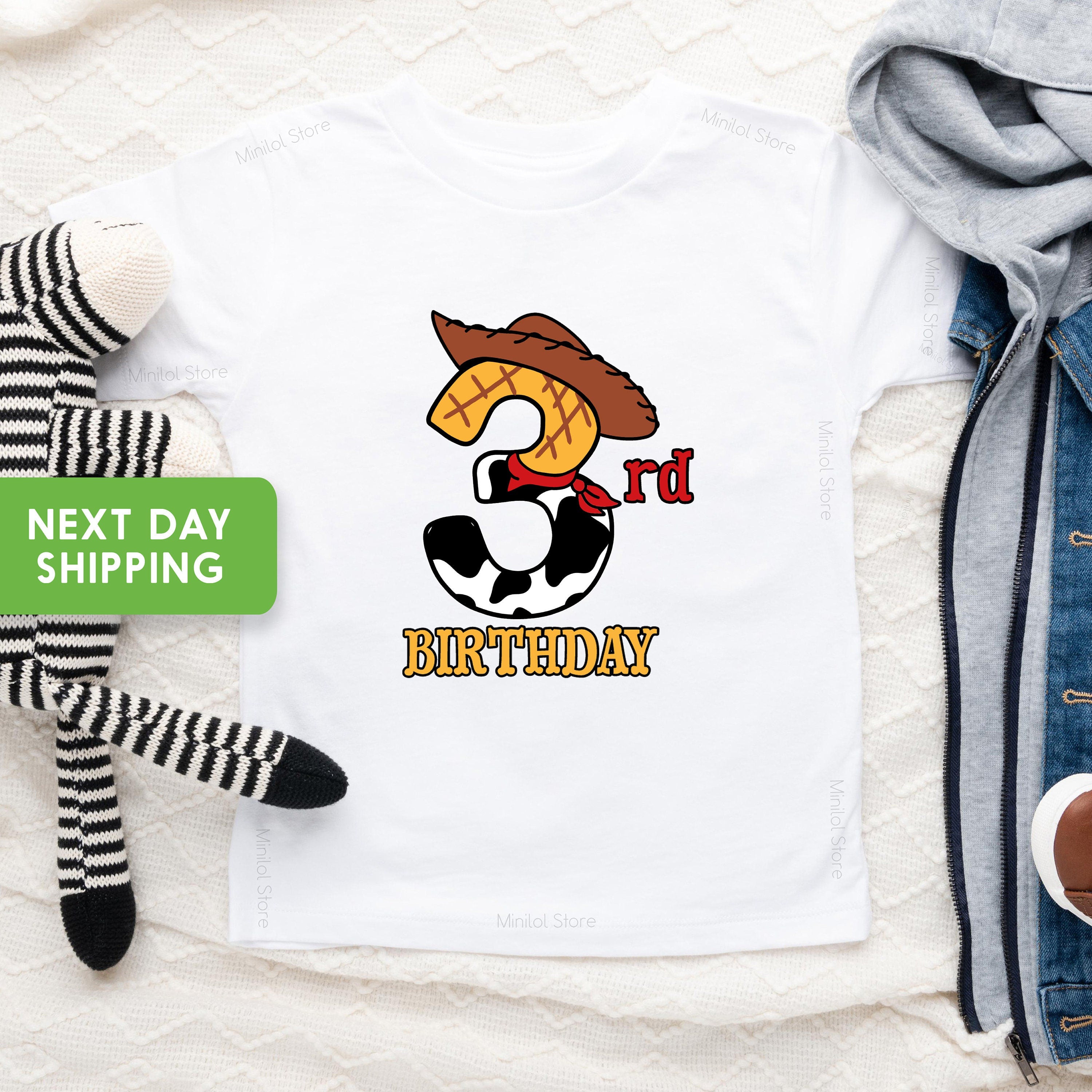 Cowboy Birthday Shirt, Third Birthday Boy Shirt, Raglan Woody Birthday Shirt, Cowboy Birthday Party Shirt