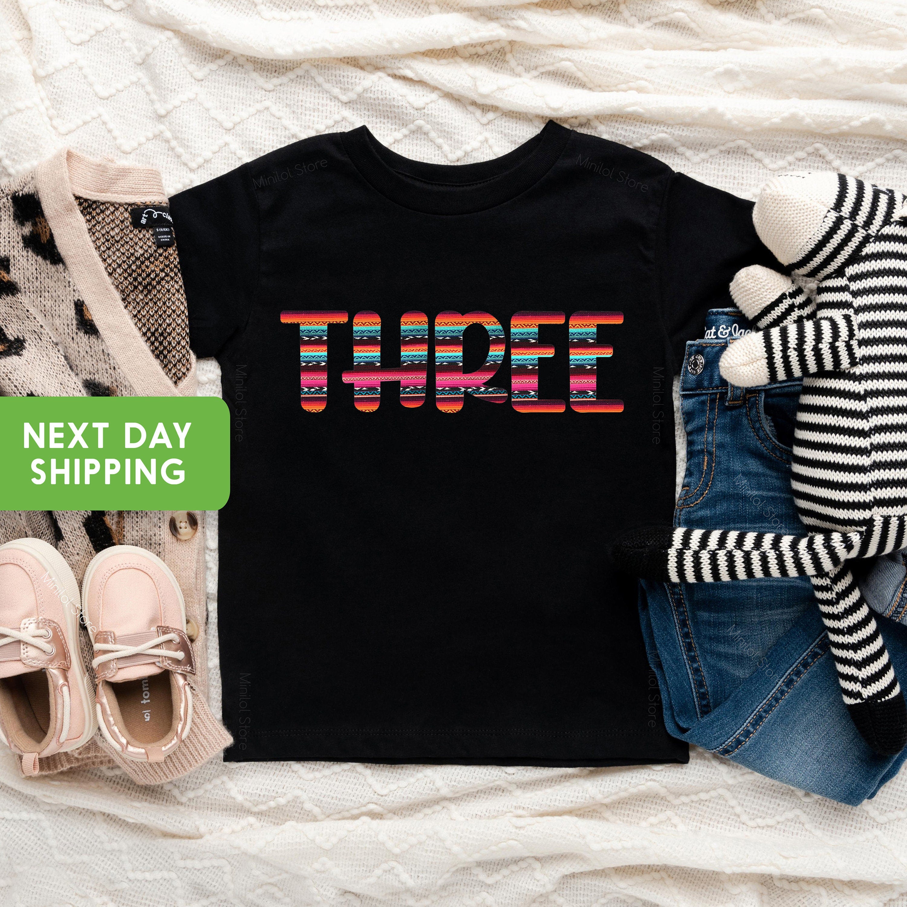Serape Birthday Shirt, Fiesta Birthday Shirt, Taco Tuesday Birthday Shirt, 3rd Birthday Shirt, Kids Birthday Tshirt