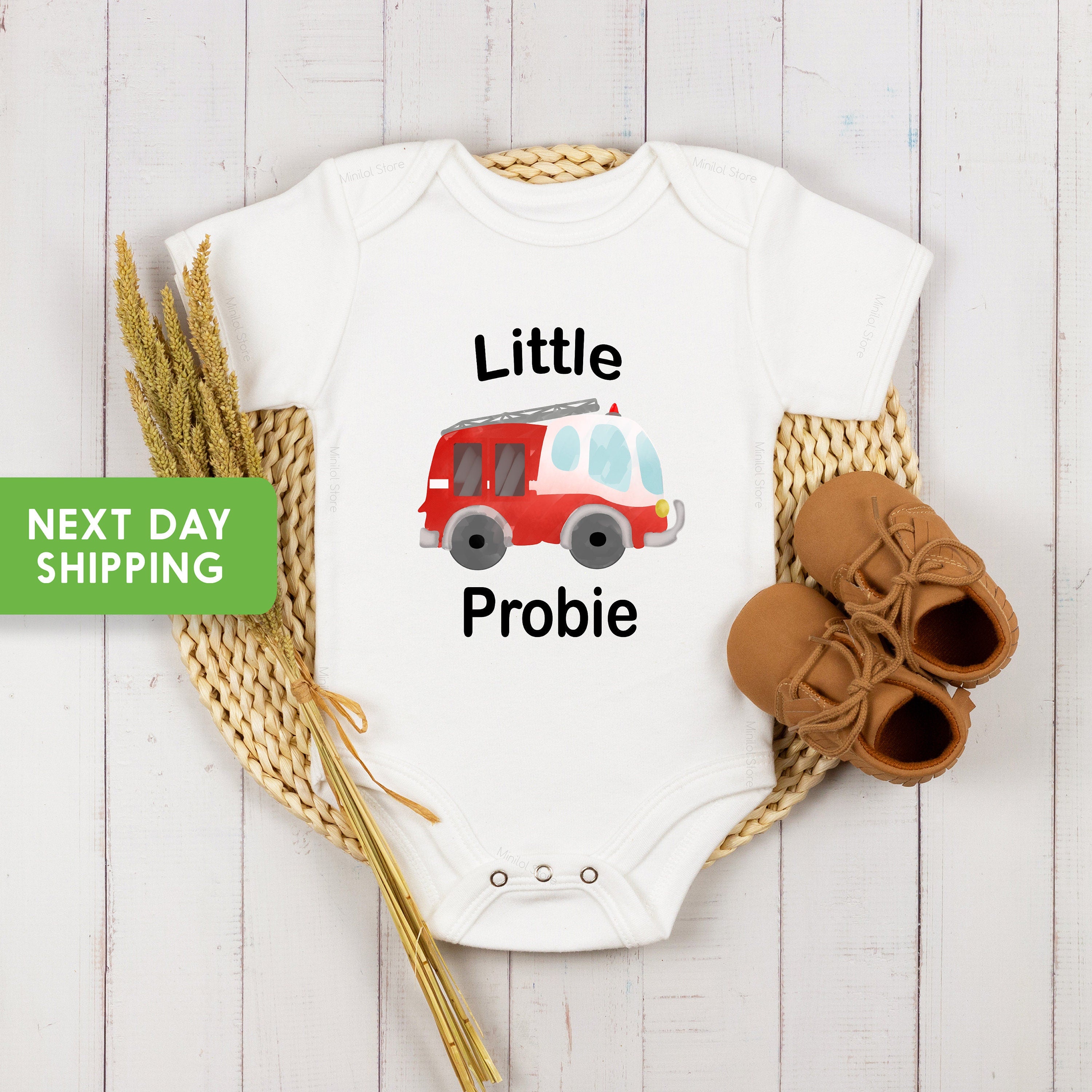 Little Probie Onesie®, Firefighter Onesie®, Firefighter Baby Gift, Firetruck Bodysuit, Fireman Onesie®, Baby Shower Gift