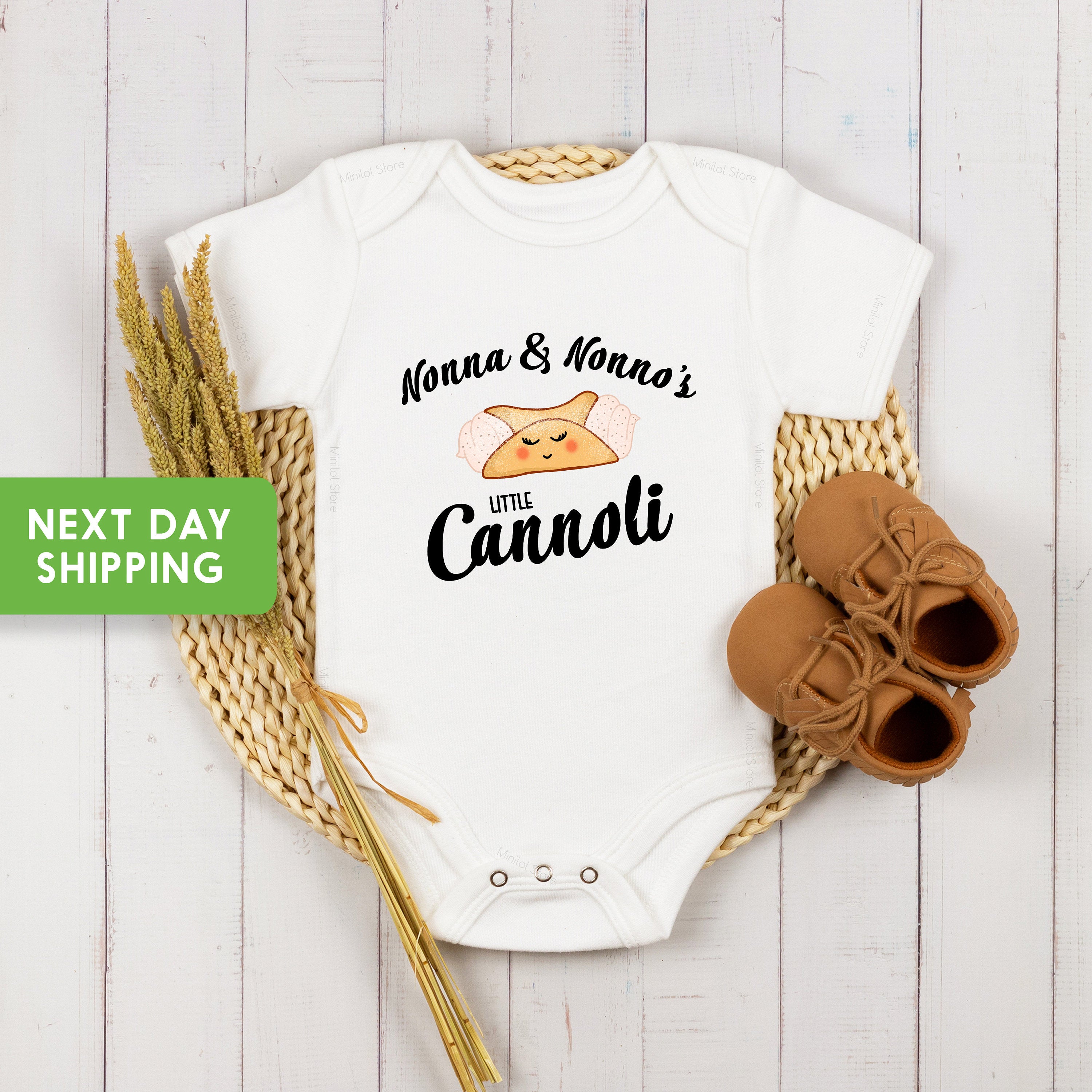 Cute Italian Baby OnesieĀ®, Nonna& Nonno's Little Cannoli Toddler Shirt, Italian Grandparents Gift,