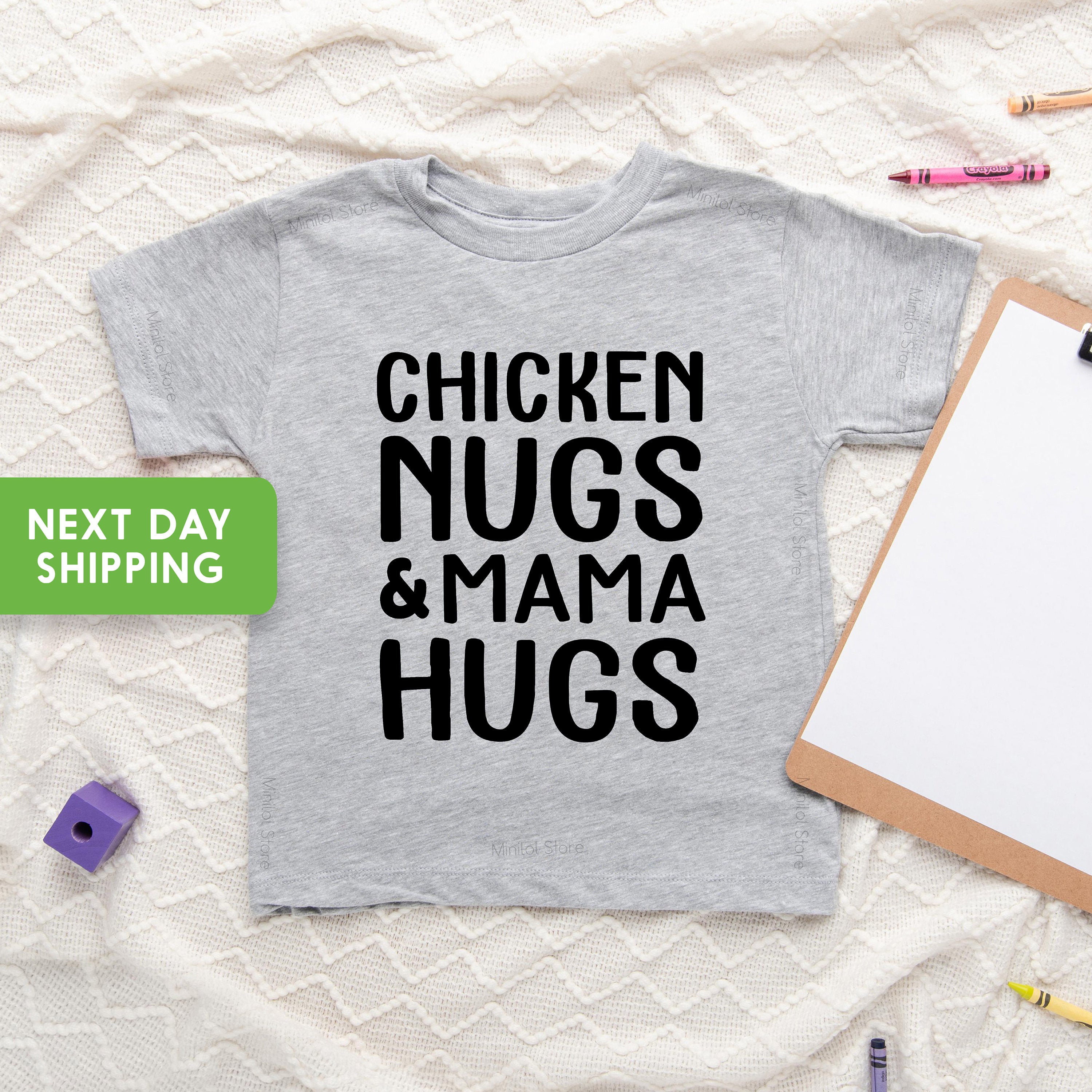Funny Toddler Shirt, Chicken Nugs&Mama Hugs Kids Tee, Chicken Nugget Shirt, Mamas Boy Shirt