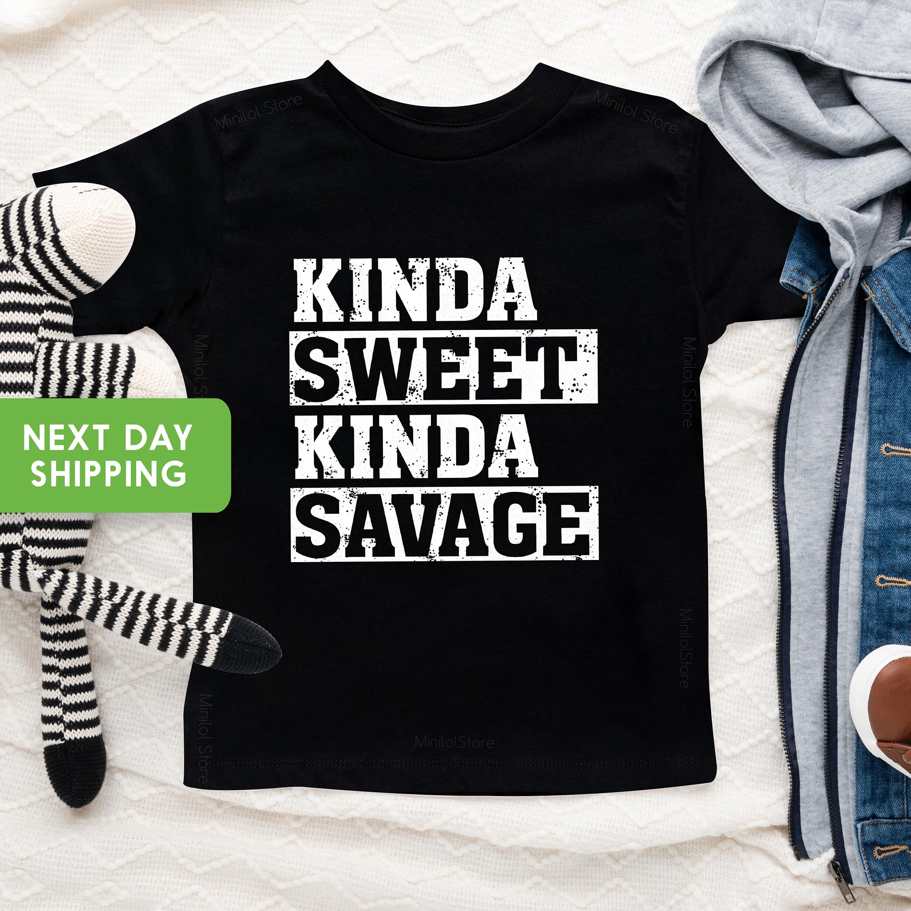 Kinda Sweet Kinda Savage Kids Shirt, Funny Kids Tee, Trendy Kids Shirt, Hipster Kids Shirt