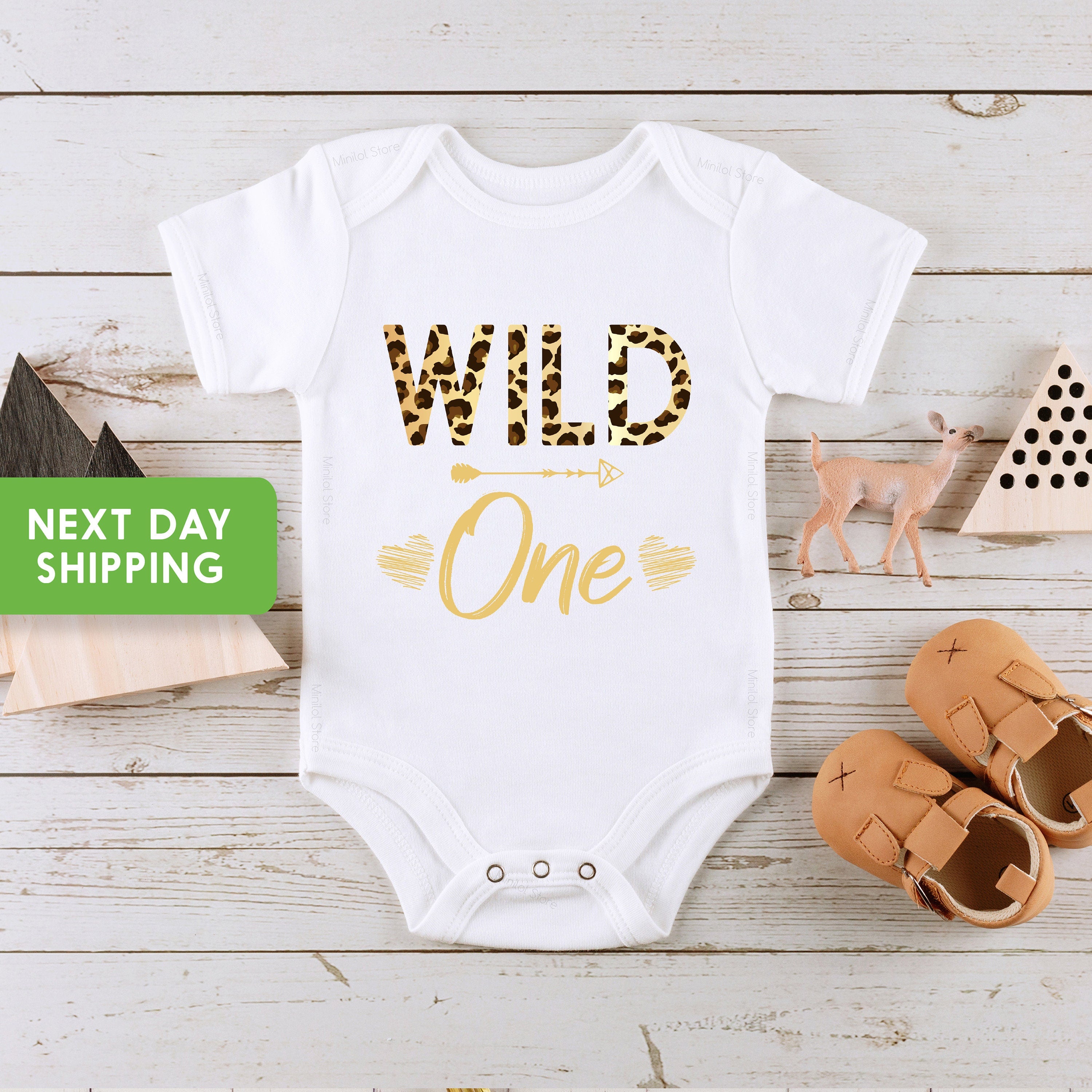 Wild One Birthday Leopard Onesie®, 1st Birthday Onesie® for Girl, Girl Baby Leopard Onesie®, Wild One Animal Print, First Birthday Gift