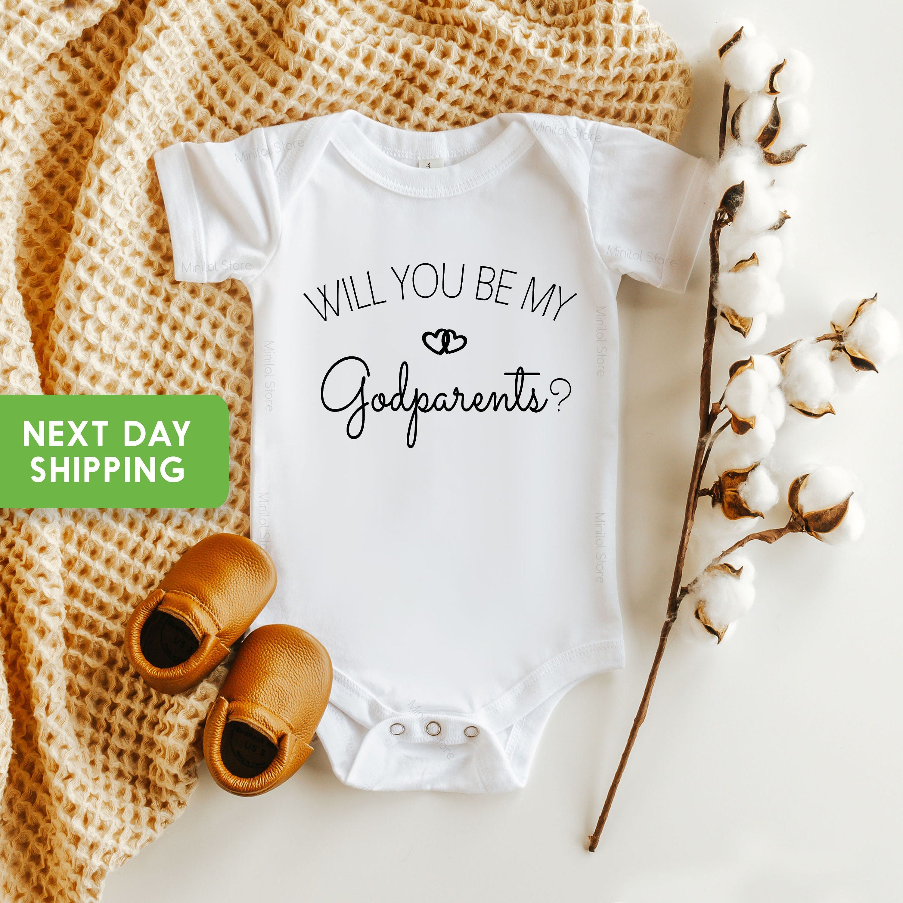 Pregnancy Reveal OnesieĀ®, Will You Be My Godparents?Baby OnesieĀ®, GodParent Shower Gift, Godmother Bodysuit, Godfather OnesieĀ®