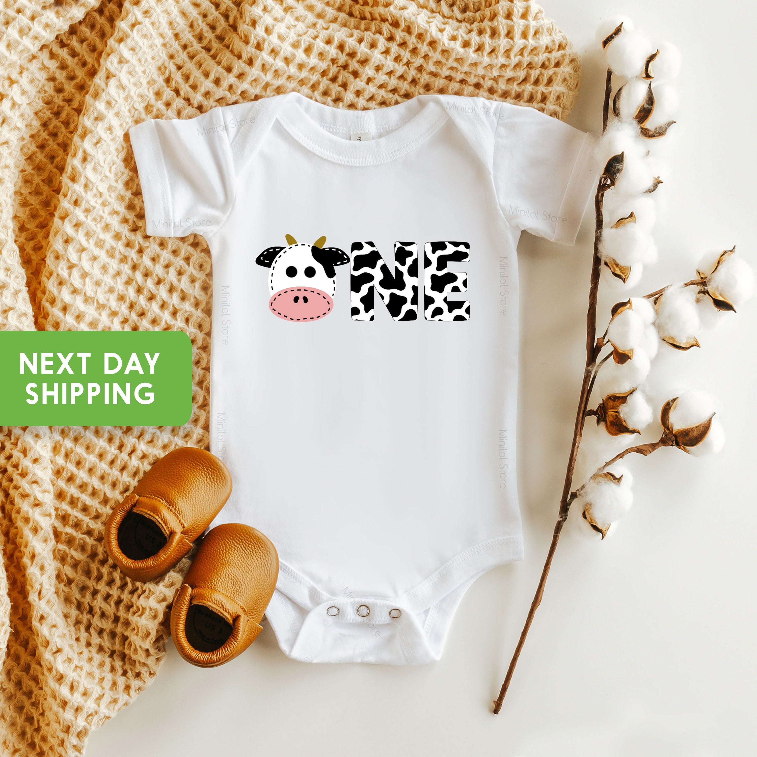 Farm Birthday OnesieĀ®,First Birthday OnesieĀ®, Country Birthday Bodysuit, Animal Birthday OnesieĀ®, Farm Theme Party, Cow Birthday Party