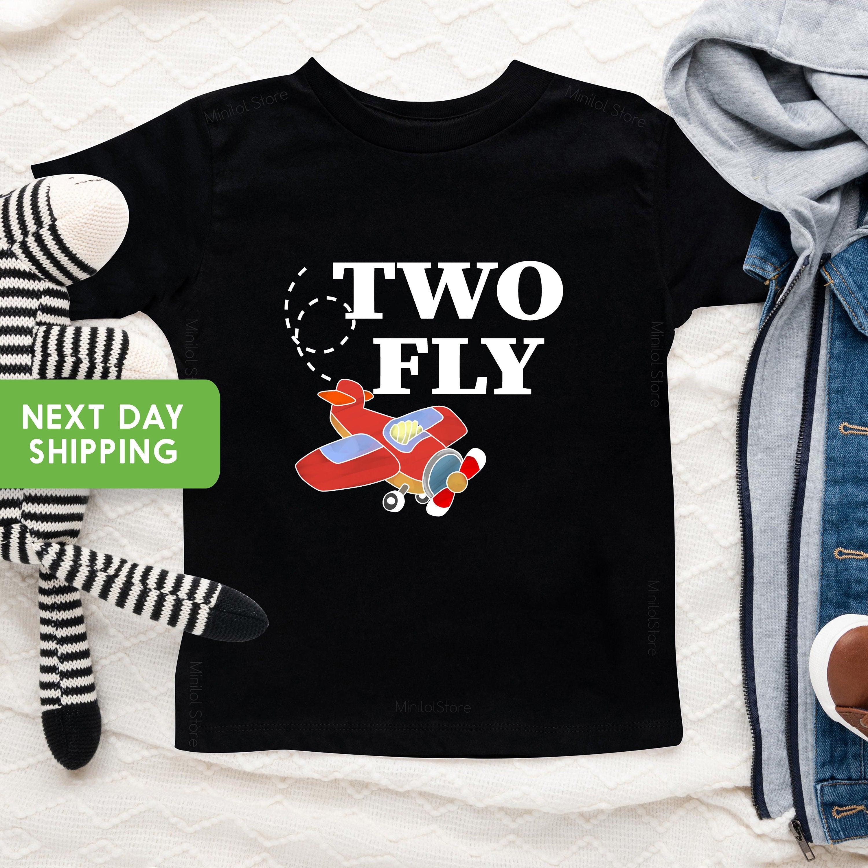 Two Fly Toddler Shirt, 2nd Airplane Birthday Boy Shirt, Second Birthday Shirt, 2 Year Shirt