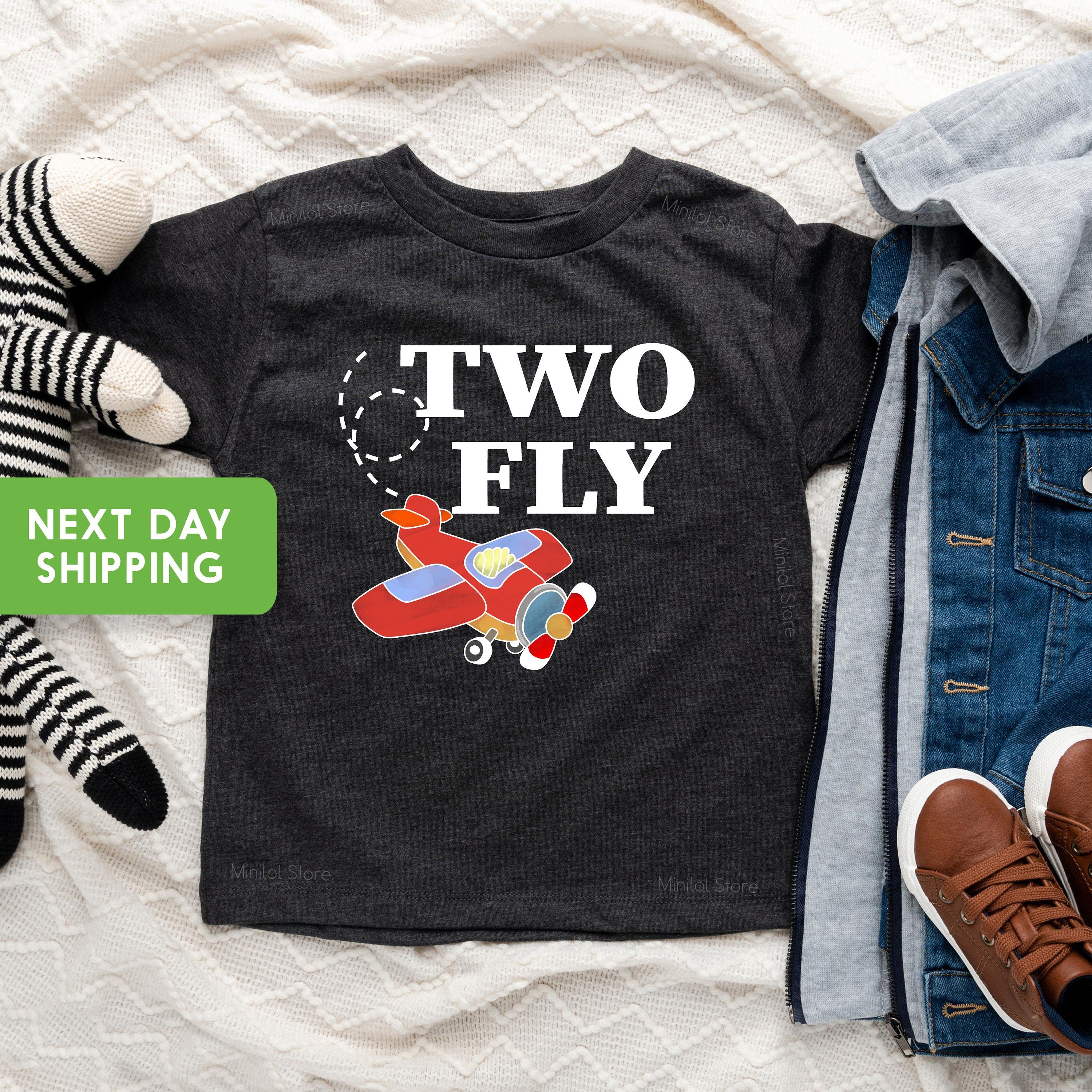 Two Fly Toddler Shirt, 2nd Airplane Birthday Boy Shirt, Second Birthday Shirt, 2 Year Shirt