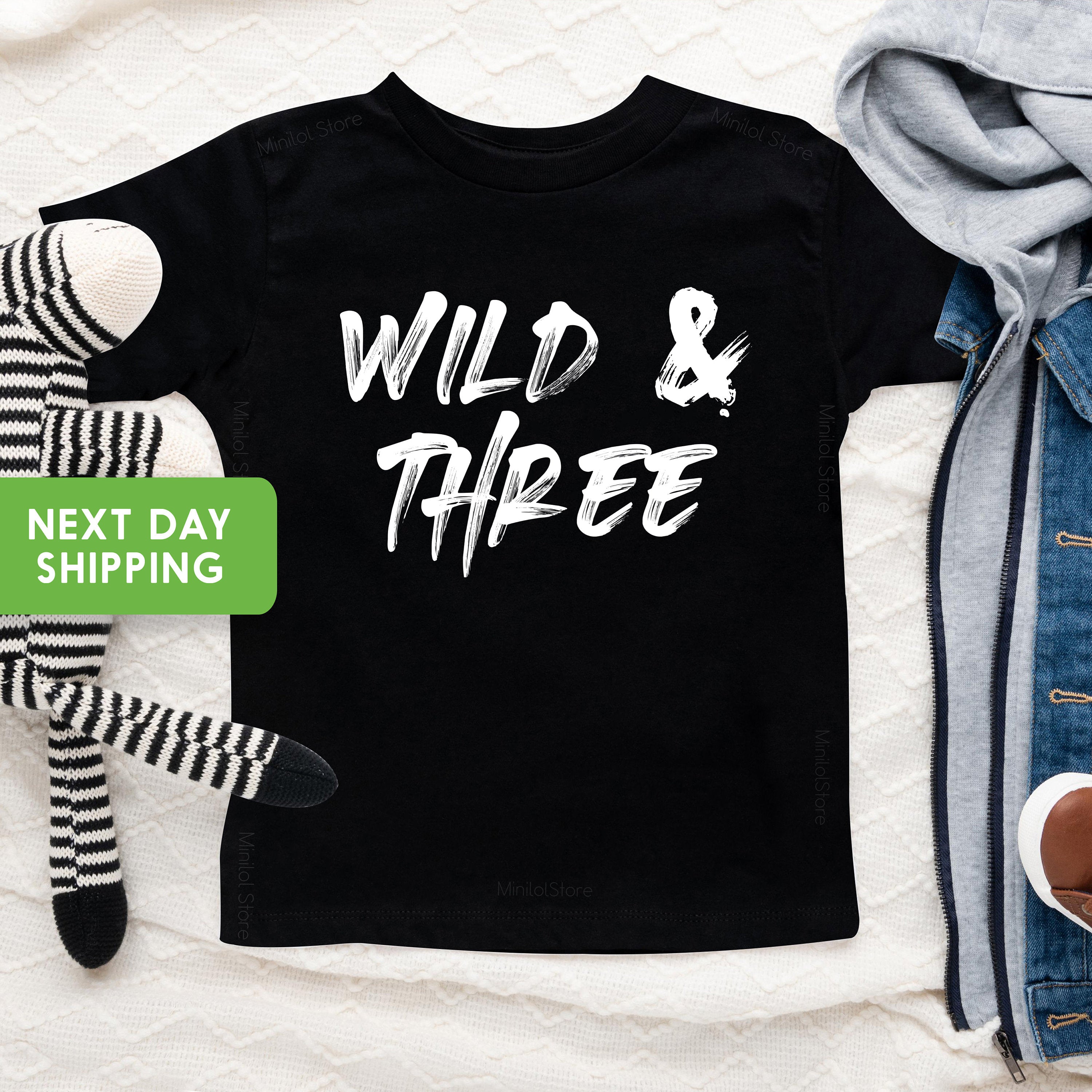Three&Wild Birthday Shirt, Kids Shirt For 3 Year Old Birthday, Kids Third Birthday Gift