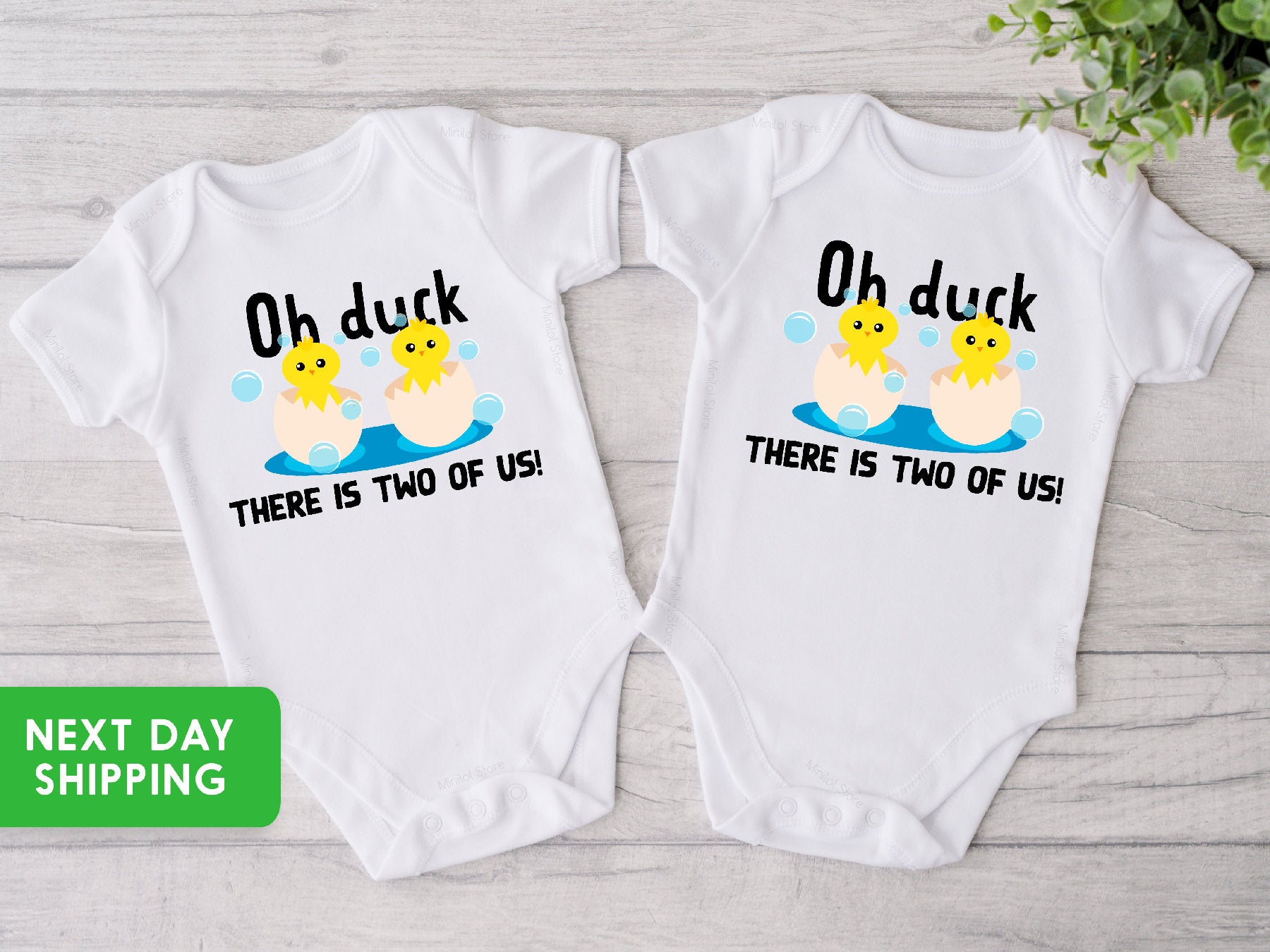 Twin OnesieĀ®, Oh Duck There's Two Of Us OnesieĀ®, Funny Matching Twin OnesieĀ®, Twin Baby Gift