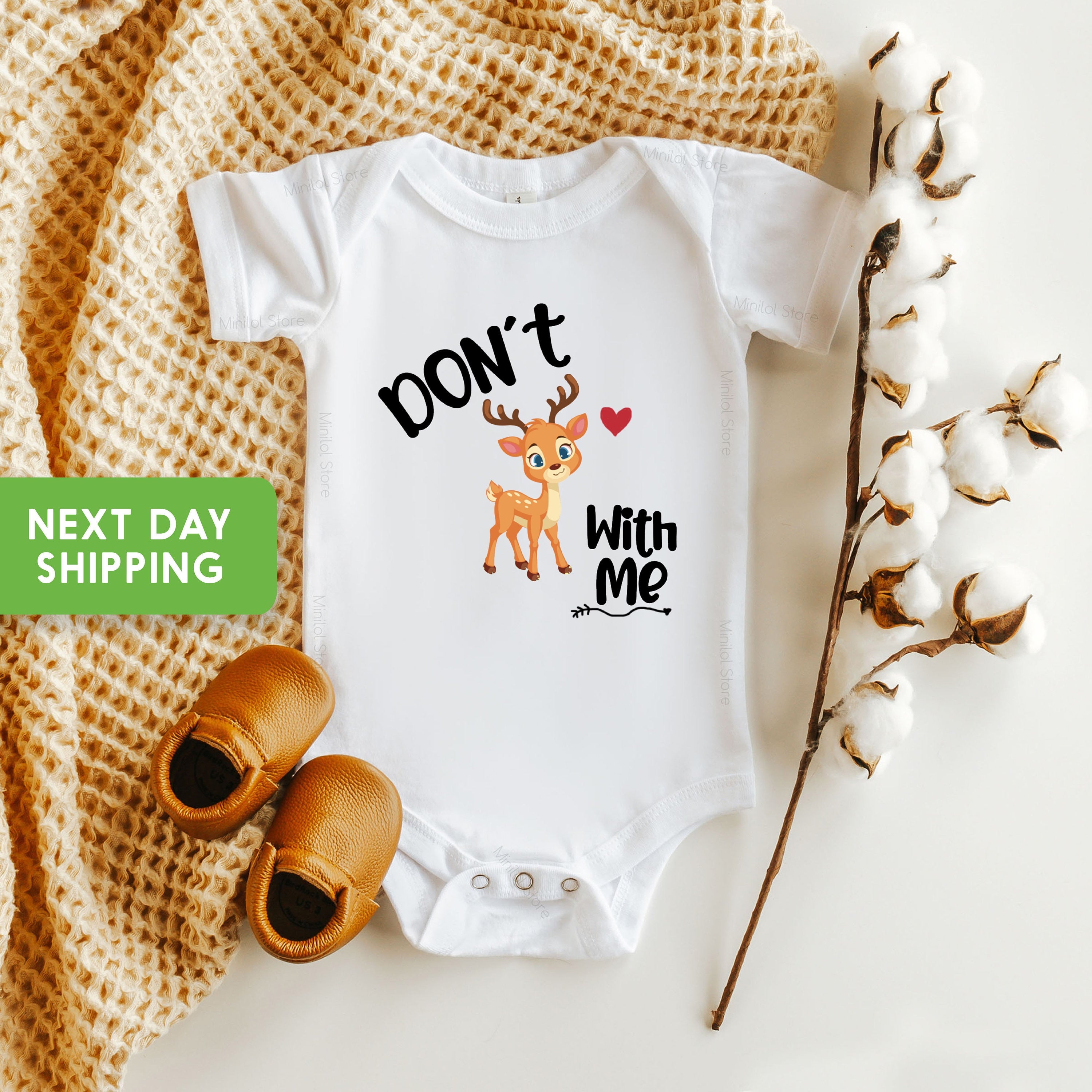 Don't Moose With Me Baby OnesieĀ®, Funny Baby OnesieĀ®, Cute Baby Shower Gift, OnesieĀ® For Girl, Baby Boy Gift