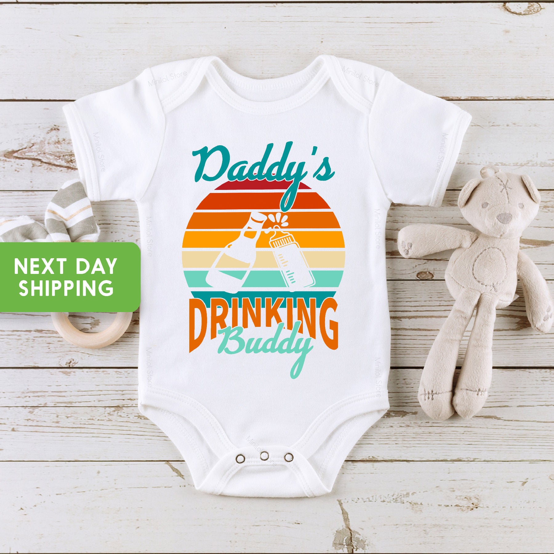 Funny Father's Day OnesieĀ® Daddy's Drinking Buddy OnesieĀ® Gift For Dad, Father's Day Gift