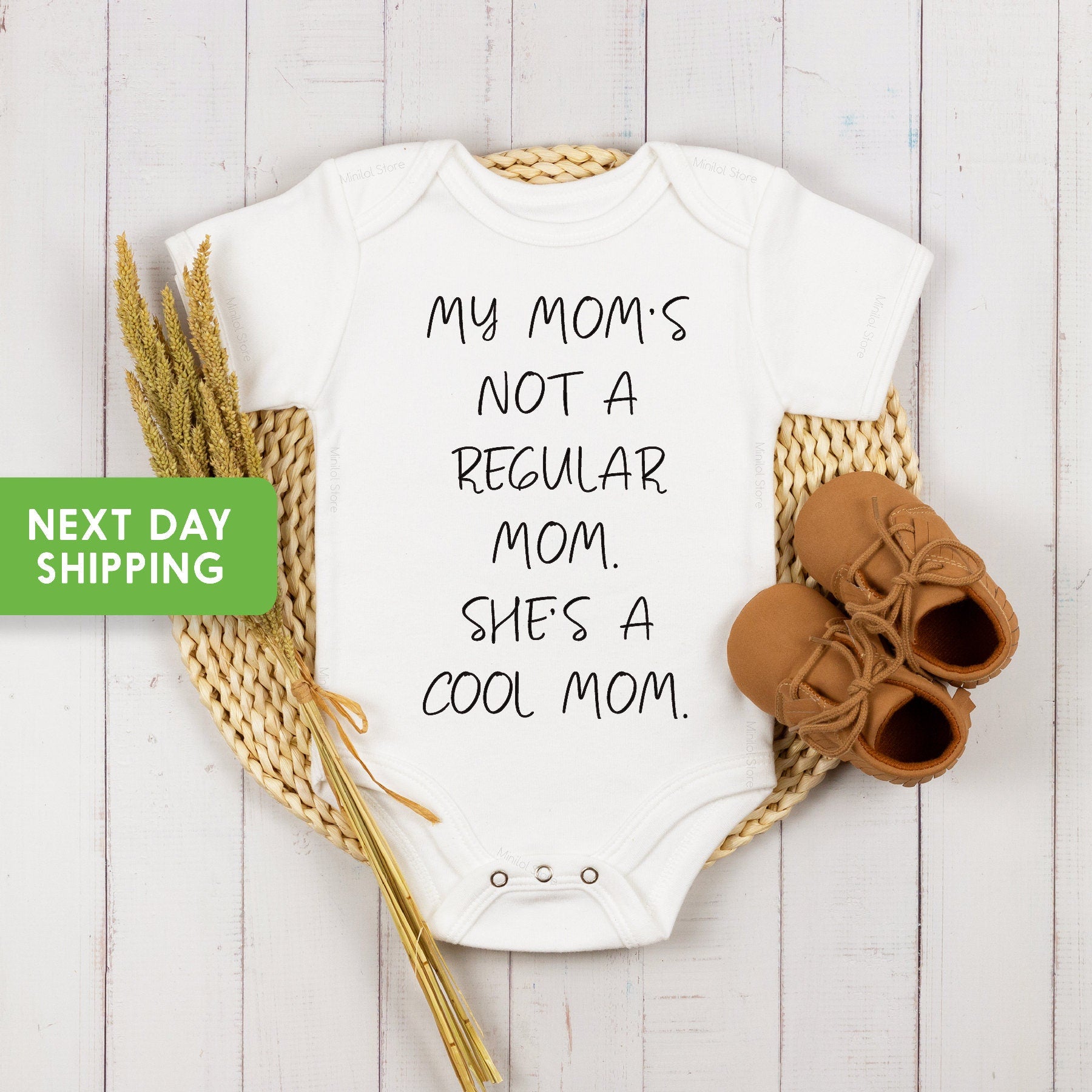 Mom OnesieĀ®, My Mom's Not A Regular Mom OnesieĀ®, Mommy Gift, Funny Baby OnesieĀ®, Baby Shower Gift